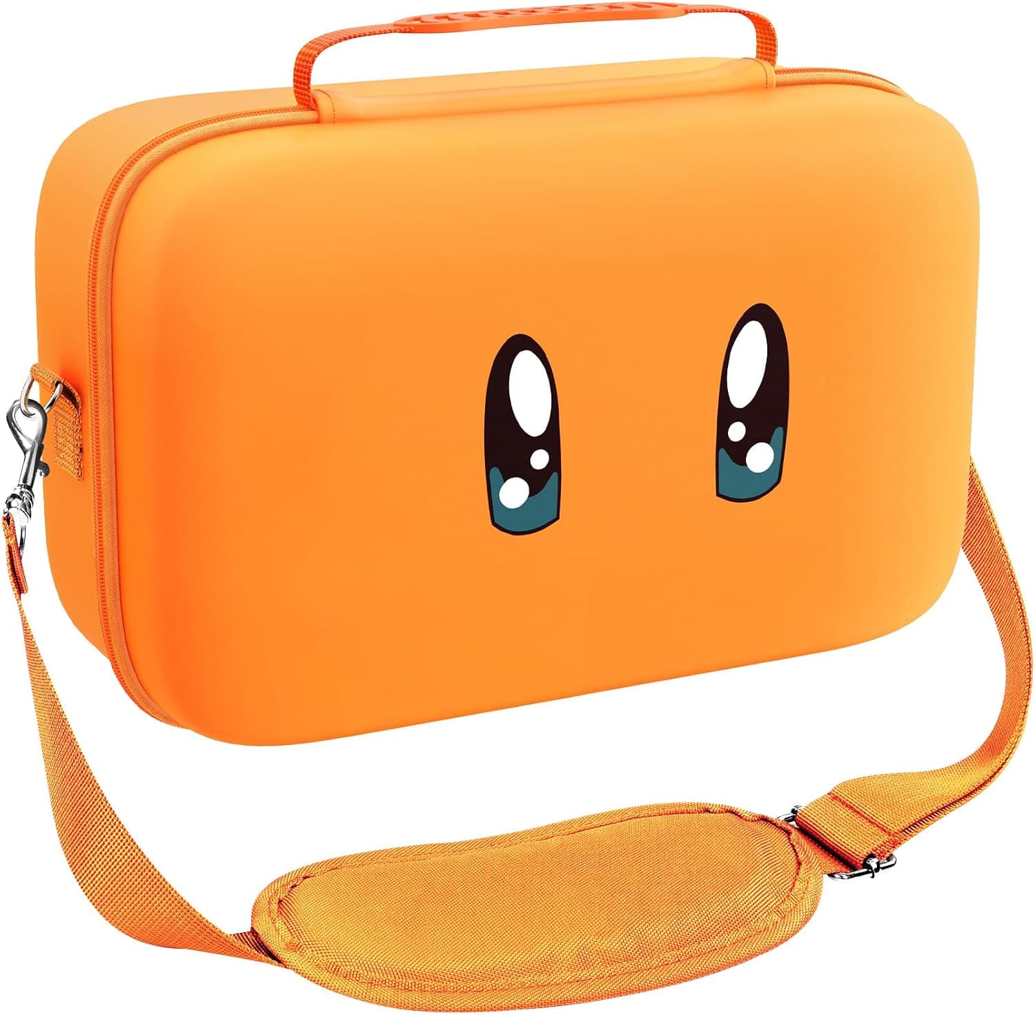 ivoler Funda para Nintendo Switch 2, Protectora Dura de Lujo para Interruptor portátil, Estuche para la Consola Nintendo Switch 2, y Otros Accesorios Contiene 20 Cartuchos de Juego-Naranja