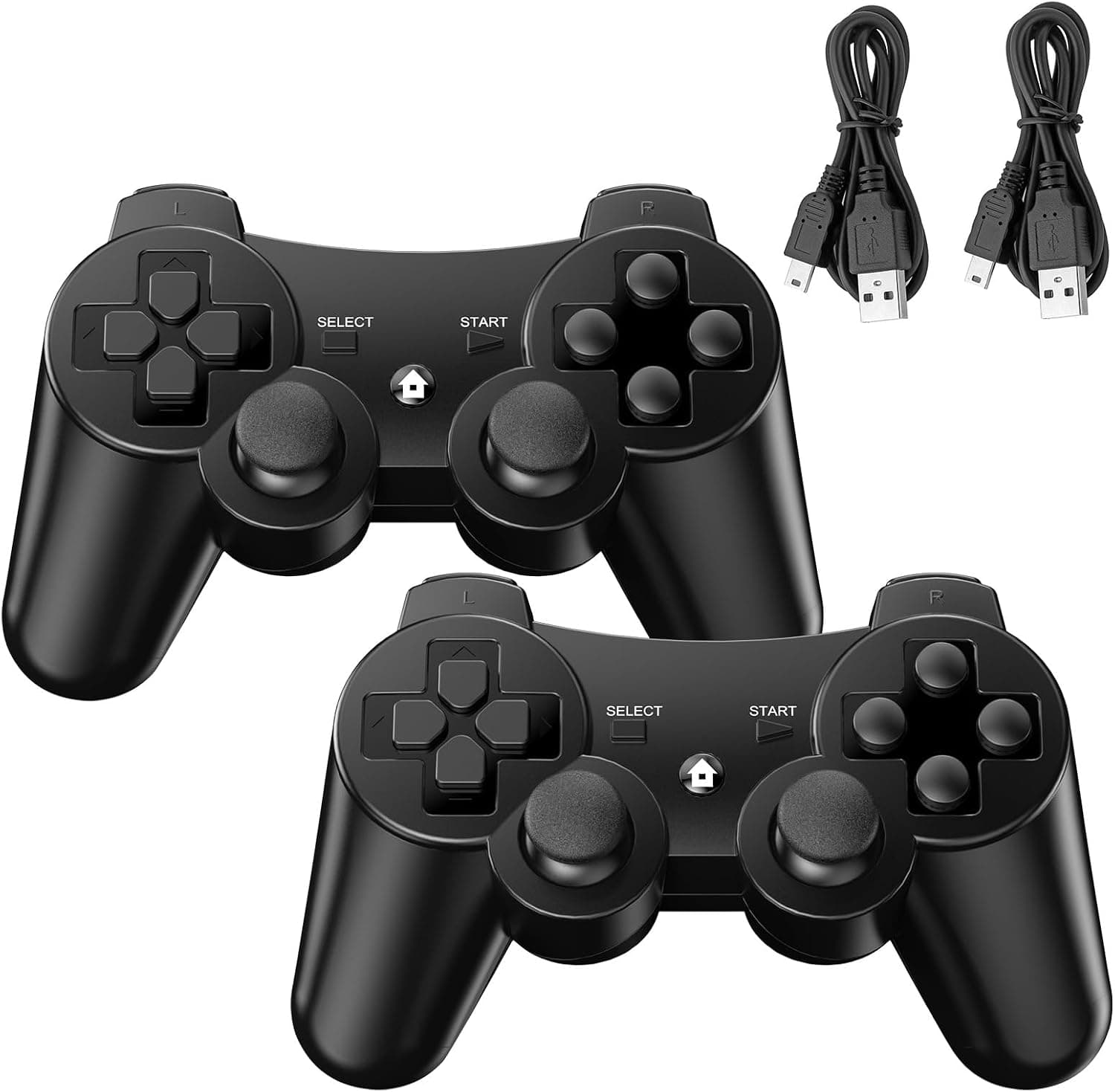 Diswoe Mando PS3,2 Pack 2 Pack Mando Inalámbrico para PS3