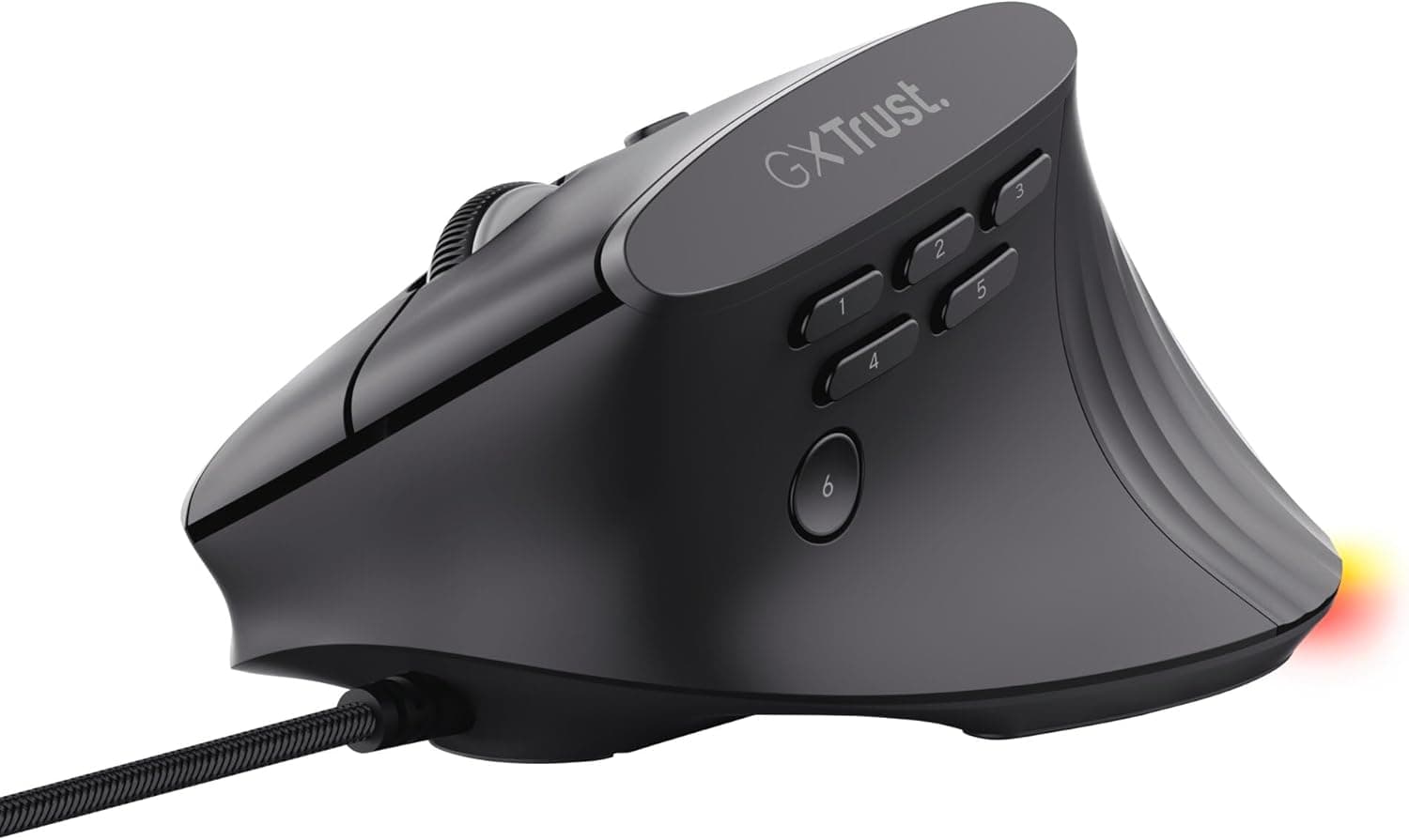 GXTrust Rexxa Ratón Semi Vertical Gaming con Iluminación RGB, Negro
