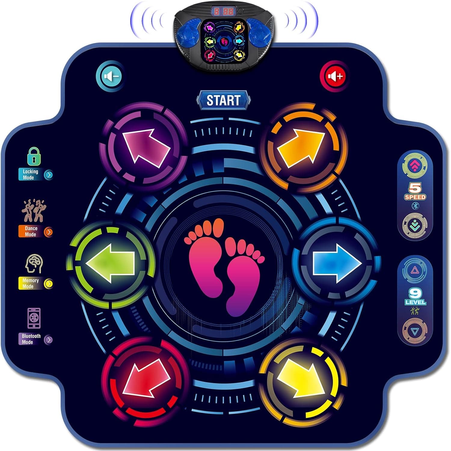 maysida Alfombra de Baile para Niños - Alfombrilla de Baile Electrónica con 6 Botones Luminosos y Bluetooth Inalámbrico, Regalos de Cumpleaños Juguetes para Niñas Niños