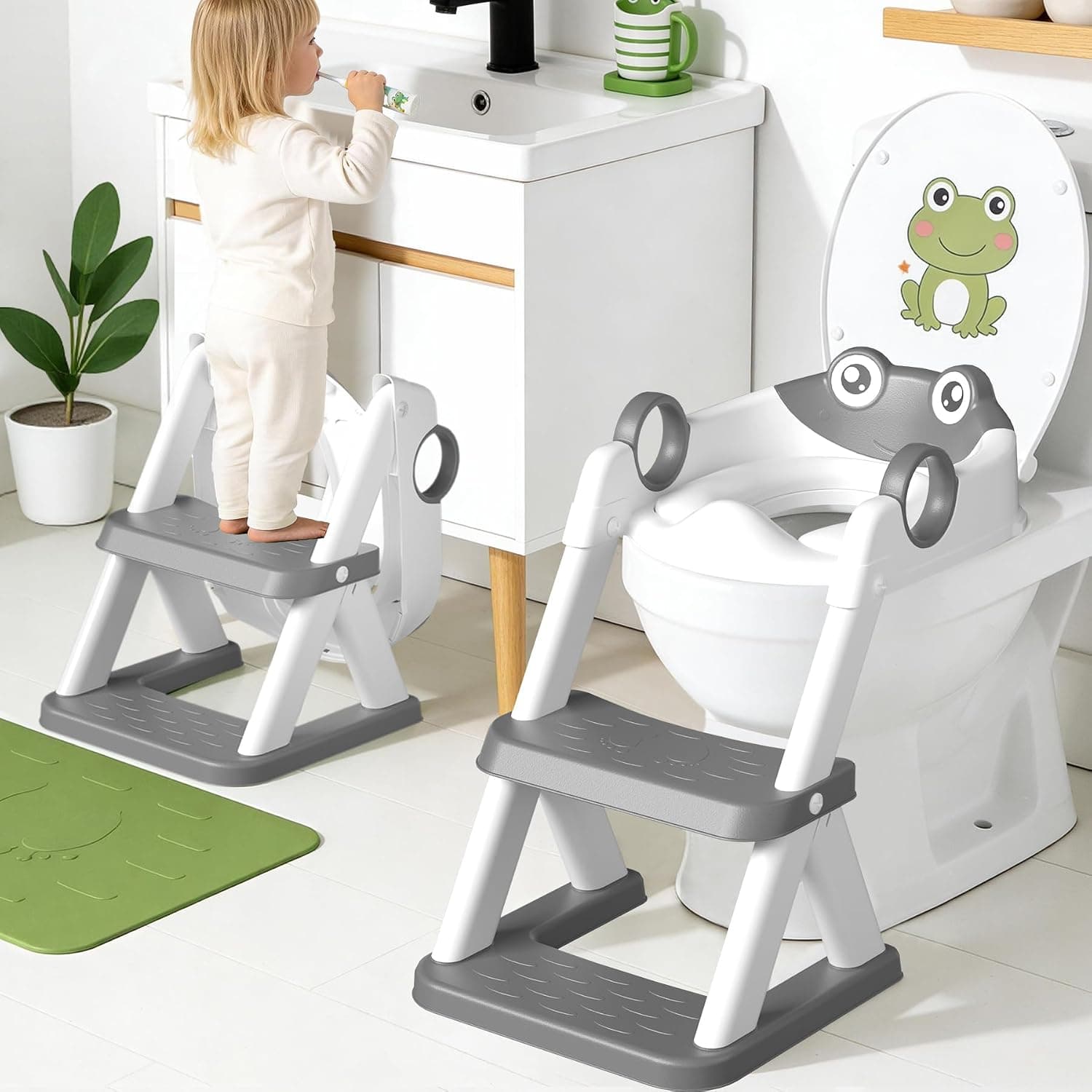 COOSEYA Frog Adaptador Wc Niños, Inodoro de Entrenamiento 2 en 1 para Niños