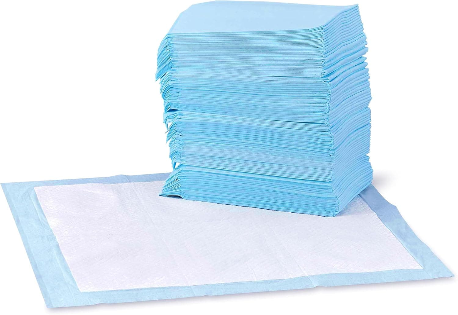 Amazon Basics Almohadillas de adiestramiento de Perros y Cachorros, diseño de 5 Capas a Prueba de Fugas con Superficie de Secado rápido, Regular, 100 Unidades, Azul