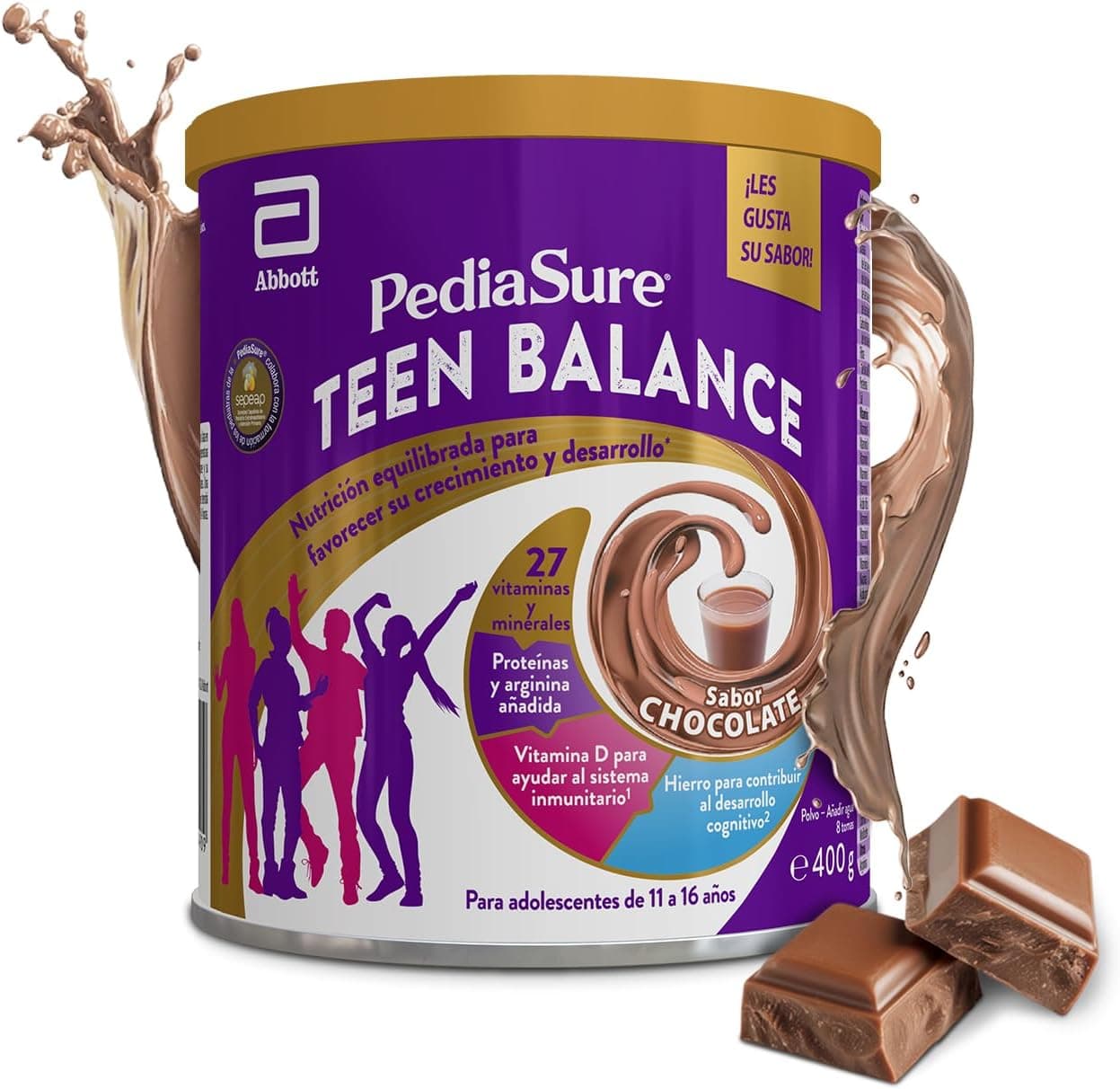 PediaSure Teen Balance Chocolate 400 g, Nutrición equilibrada Adolescentes