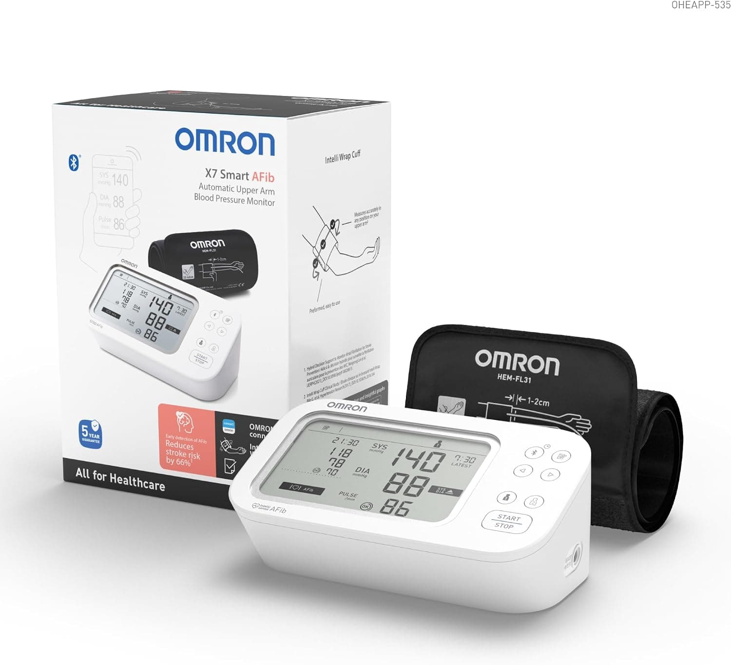 OMRON X7 Smart AFib Tensiómetro de brazo Detecta Fibrilación Auricular