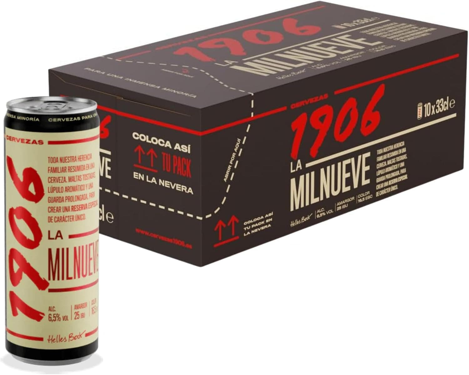 1906 - Reserva Especial, Cerveza Lager Extra, Frigopack, 10 Latas x 33 cl