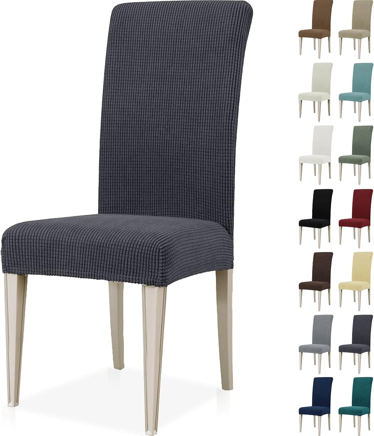 Ystyle Fundas Sillas De Comedor Pack 6, Fundas Para Sillas Ajustables, Funda Para Sillas Elástica, Cubre Funda Protectora Sillas Lavables Para Banquetes Hogar Restaurante Hotel, Gris