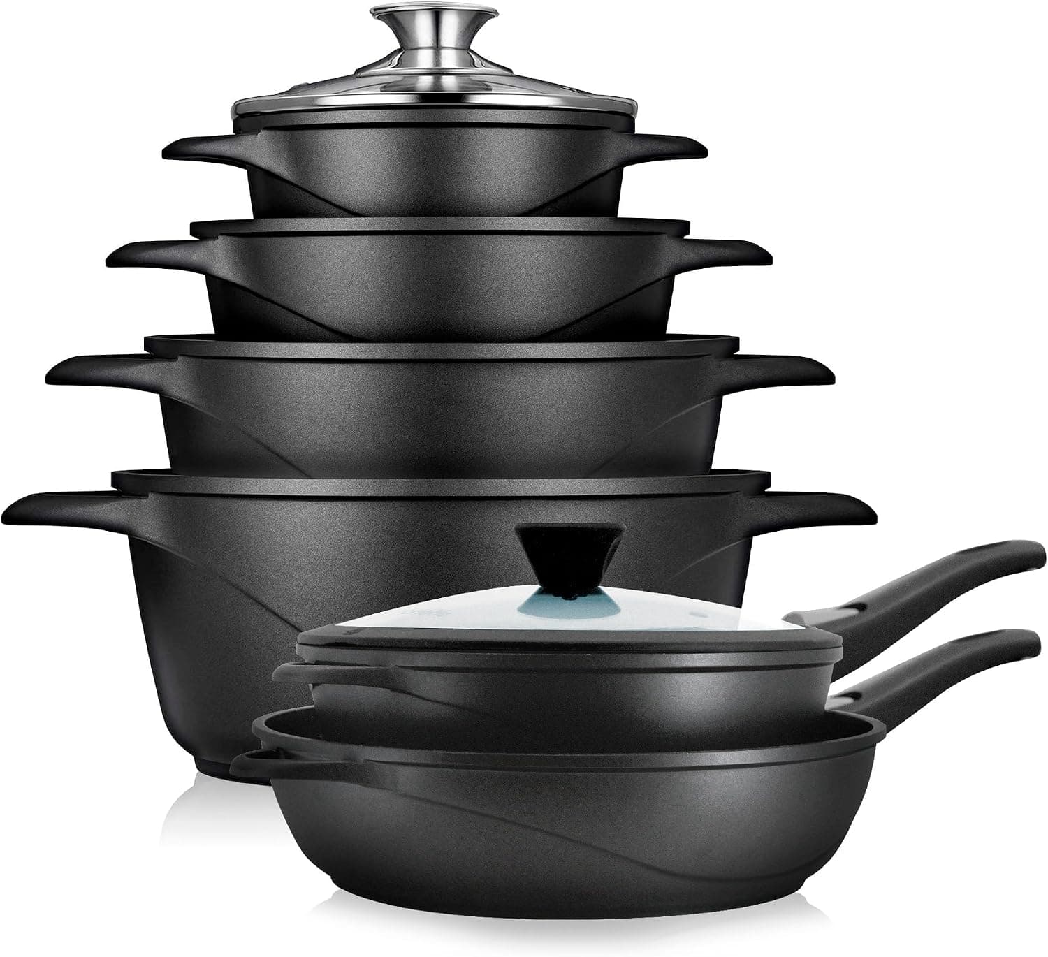 briebe Batería Cocina Inducción 4 Ollas 2 Sartenes Antiadherente ILAG