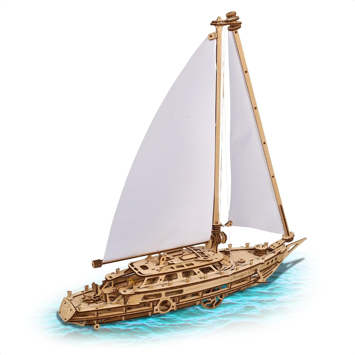 UGEARS Serenity's Dream - Puzzle 3D de madera para adultos, diseño de velero mecánico en movimiento para adultos