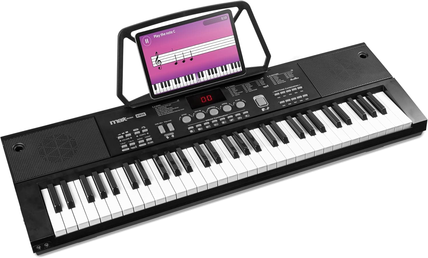 MAX KB15 - Piano digital de 61 teclas con micrófono y altavoz