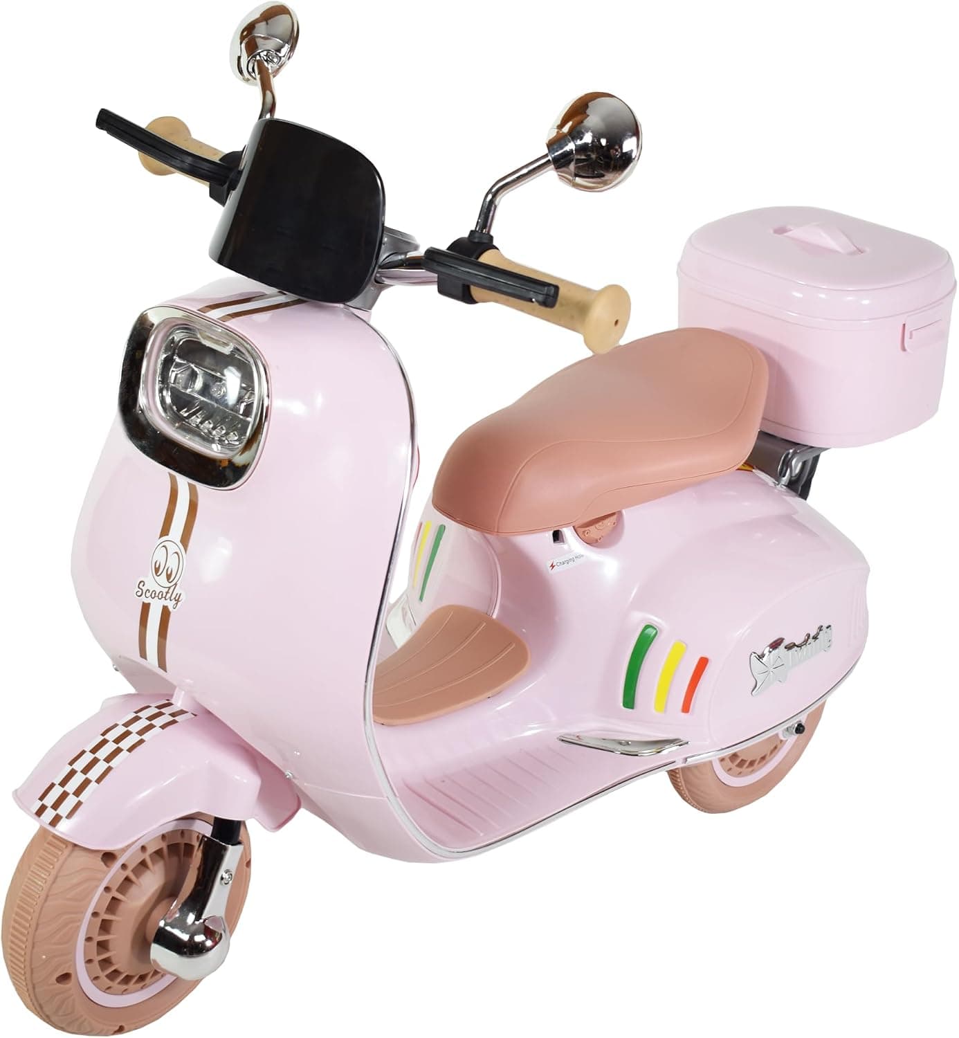 Twinly Scootly Moto Eléctrica para Niños con Mando a Distancia, Rosa