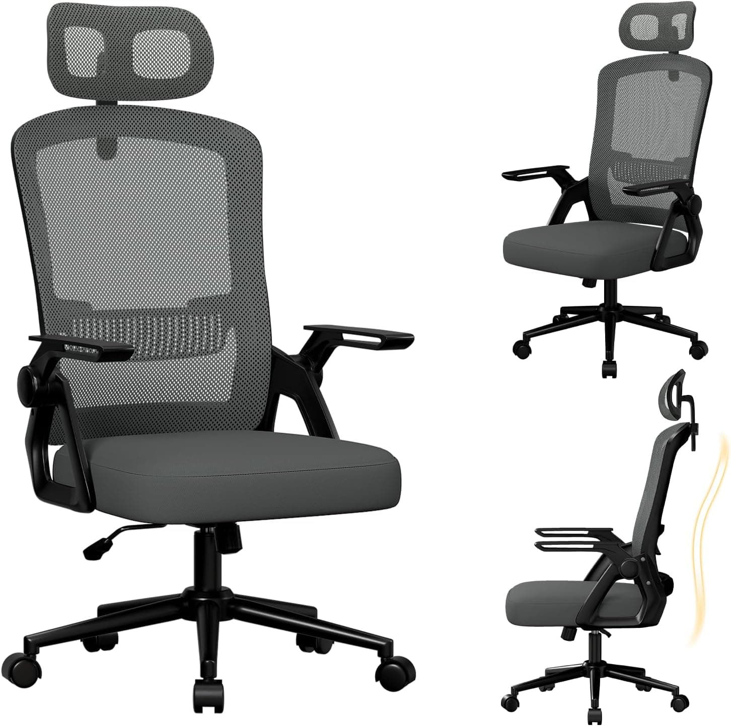 naspaluro Silla Oficina Ergonómica, Silla Escritorio con Reposacabezas