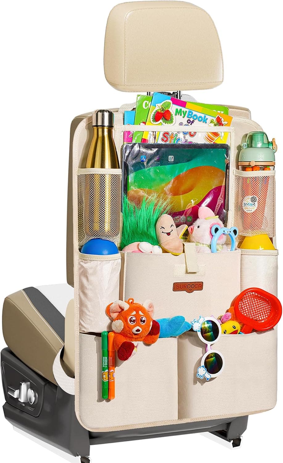 SURDOCA organizador asiento coche, organizador coche niños, 4 de la generación organizador para coche, ajuste con [tablet de 11 pulgadas] organizador asiento
