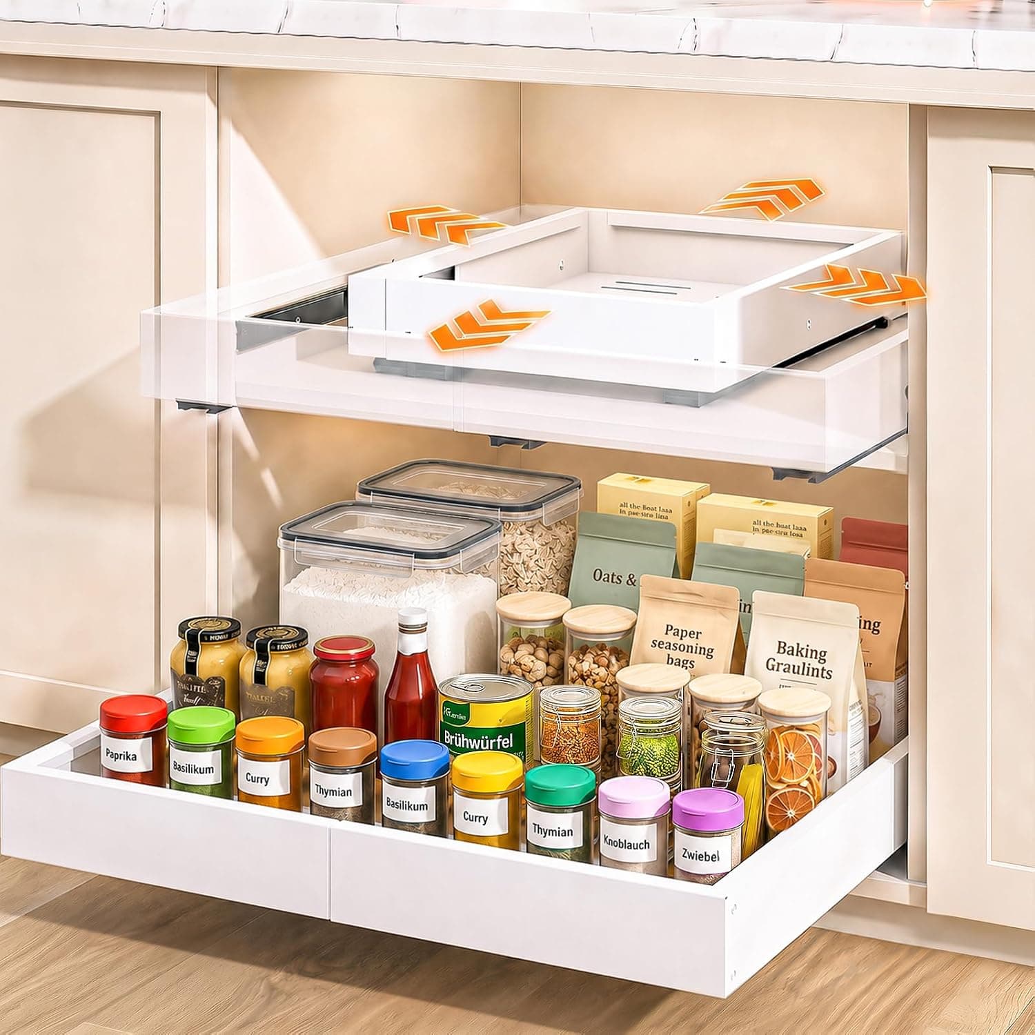 PNNP Cajones Extraibles para Cocina 2 piezas: 4 Direcciones