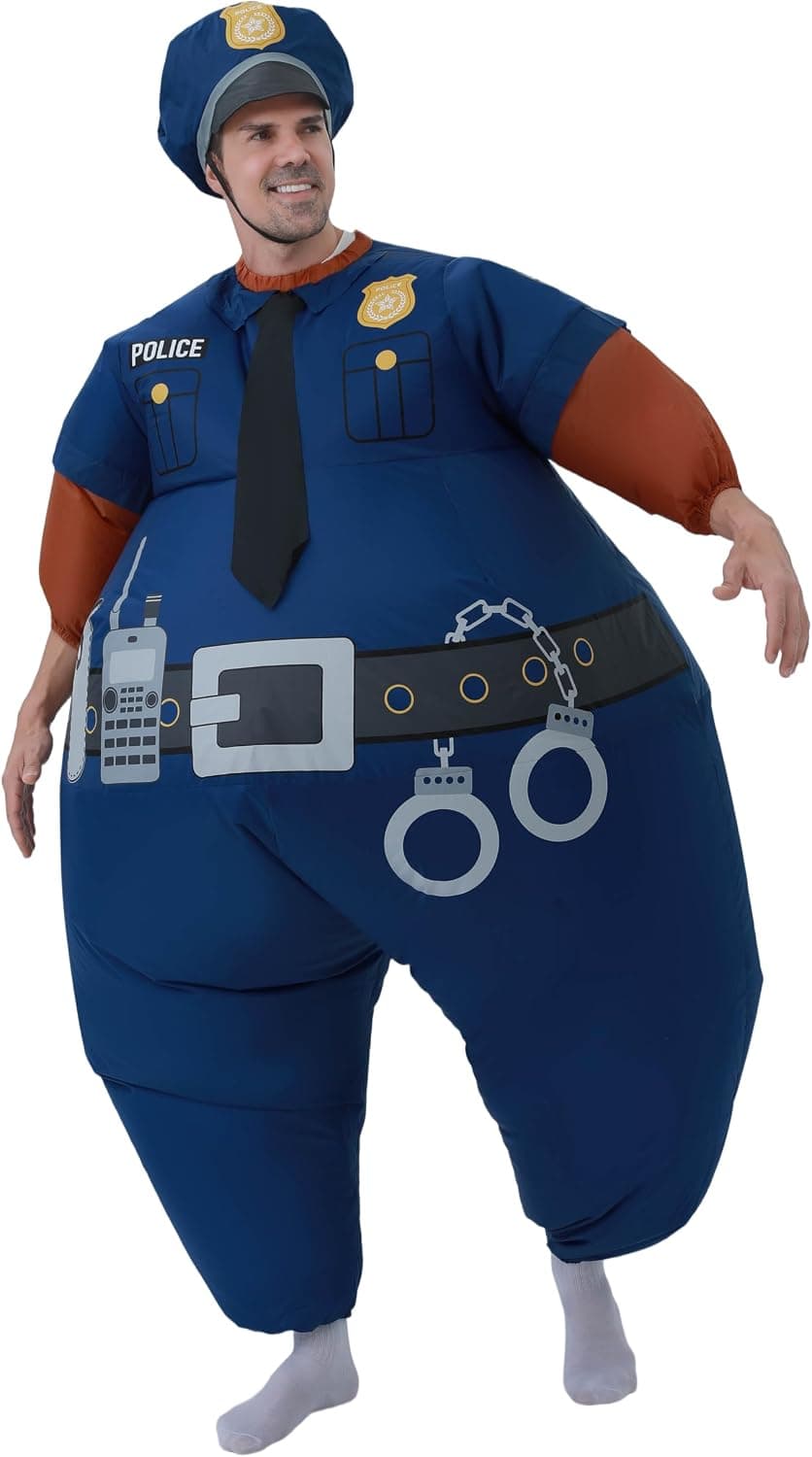 Disfraz inflable de policía para adultos, disfraz divertido de sumo para hombres y mujeres, fiesta de Halloween