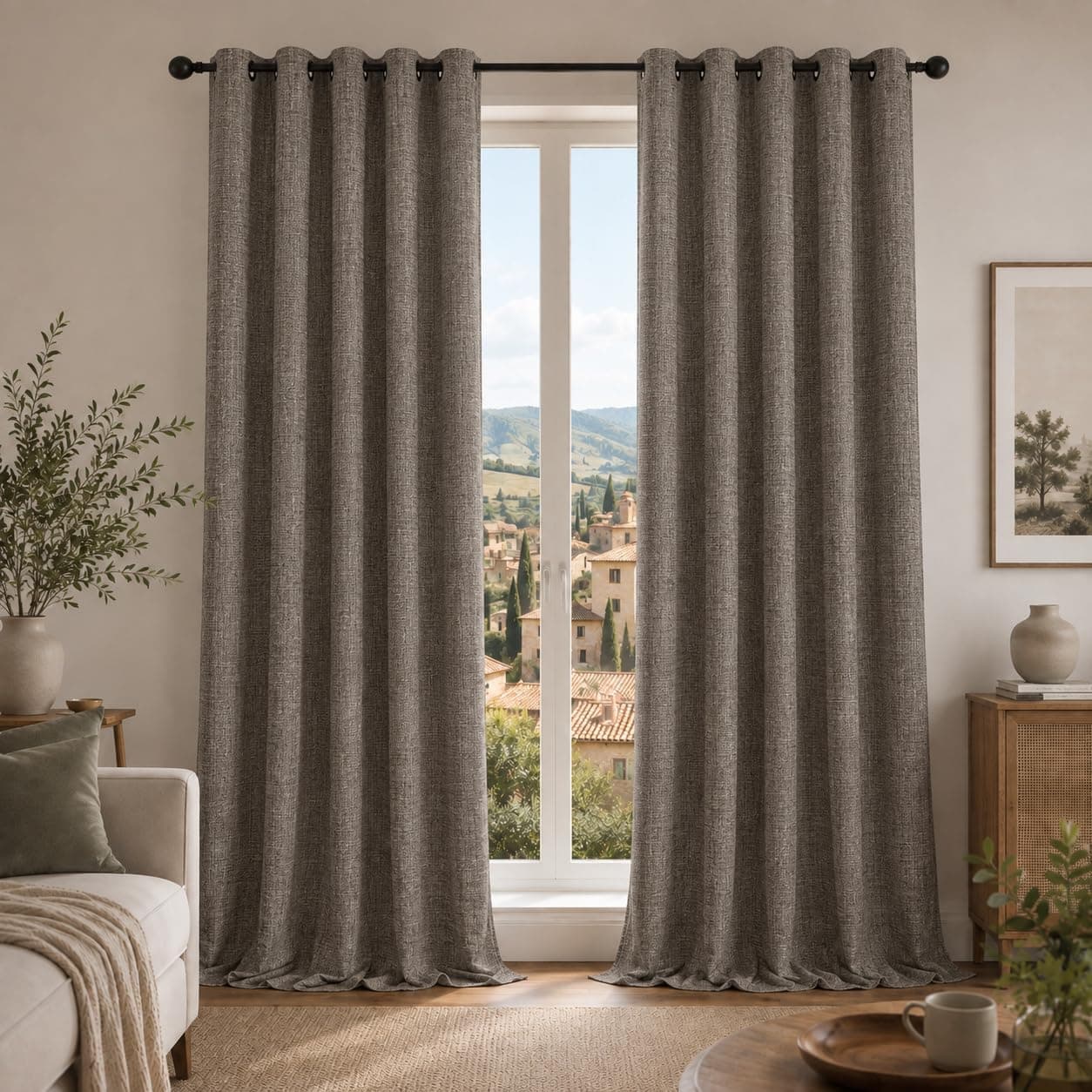Deconovo Cortinas Opacas para Salón y Dormitorio 2 Piezas 132x180 cm