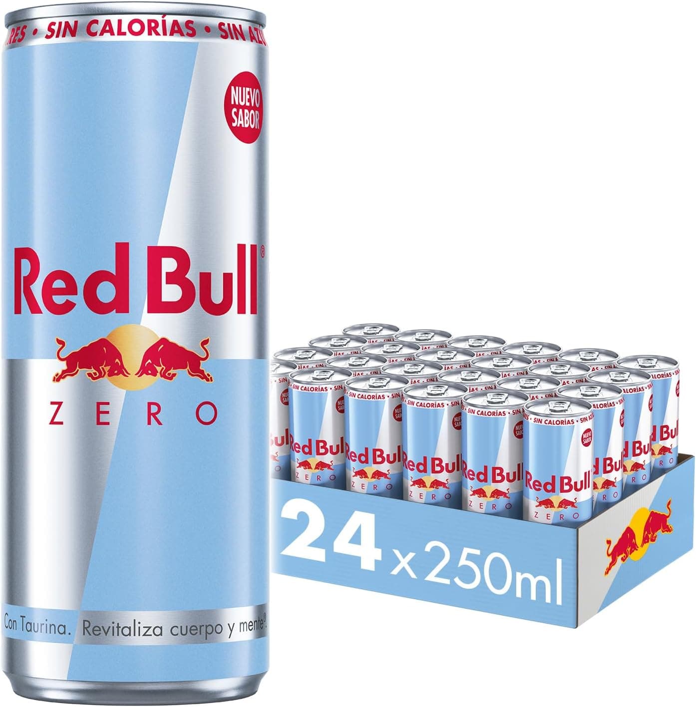 Red Bull Zero, Bebida energética, Sin Azúcar - 24 latas de 250 ml (Total 6000 ml)