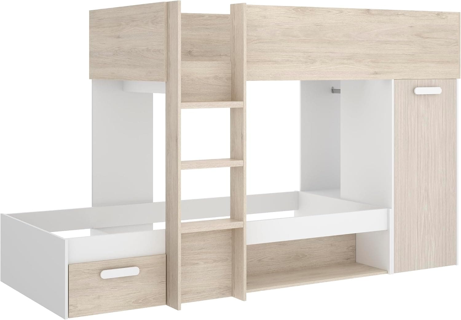 DEKIT GRUPO RIMOBEL Cama Nido, Melamina, Blanco/ALISTONADO, 150 x 245.8 x 111.7, 03K4748654