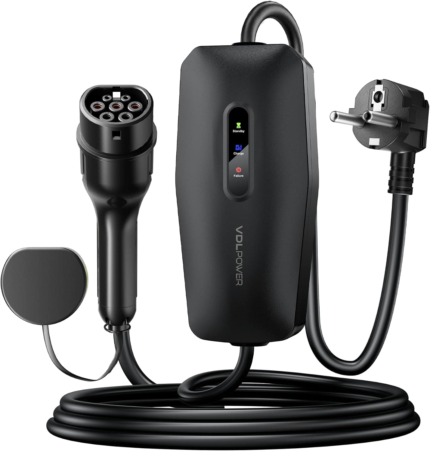 Cargador Coche Eléctrico 3.68kW 16A Tipo 2 Schuko, Cargador Vehículo Eléctrico Portátil 10M con Enchufe Schuko, IP65 Impermeable, Compatible con Tesla Model 3/Y, XC60, EV y PHEV