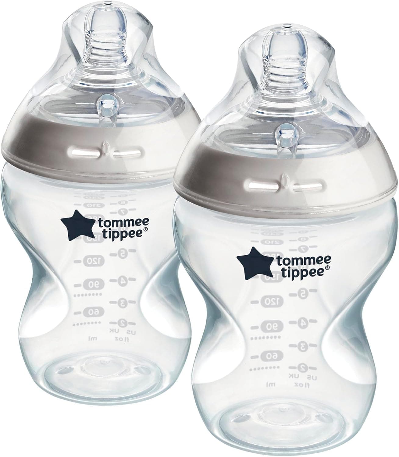 Tommee Tippee Biberones, biberón anticólicos Natural Start, 2x 260ml, con tetina anatómica para un agarre natural, válvula anticólicos