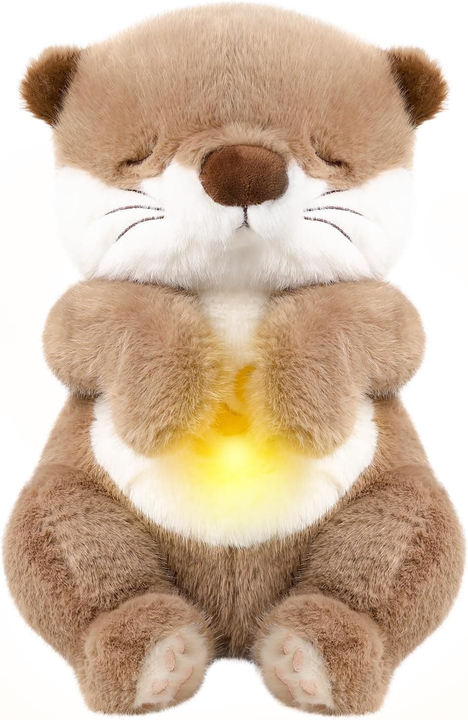 seOSTO Peluche Que Respira con Música y Movimientos Respiratorios, Stitch Que Respira para Bebe Dormir, Regalo Ideal para Bebés Recién Nacidos y Niños (Nutria parda)