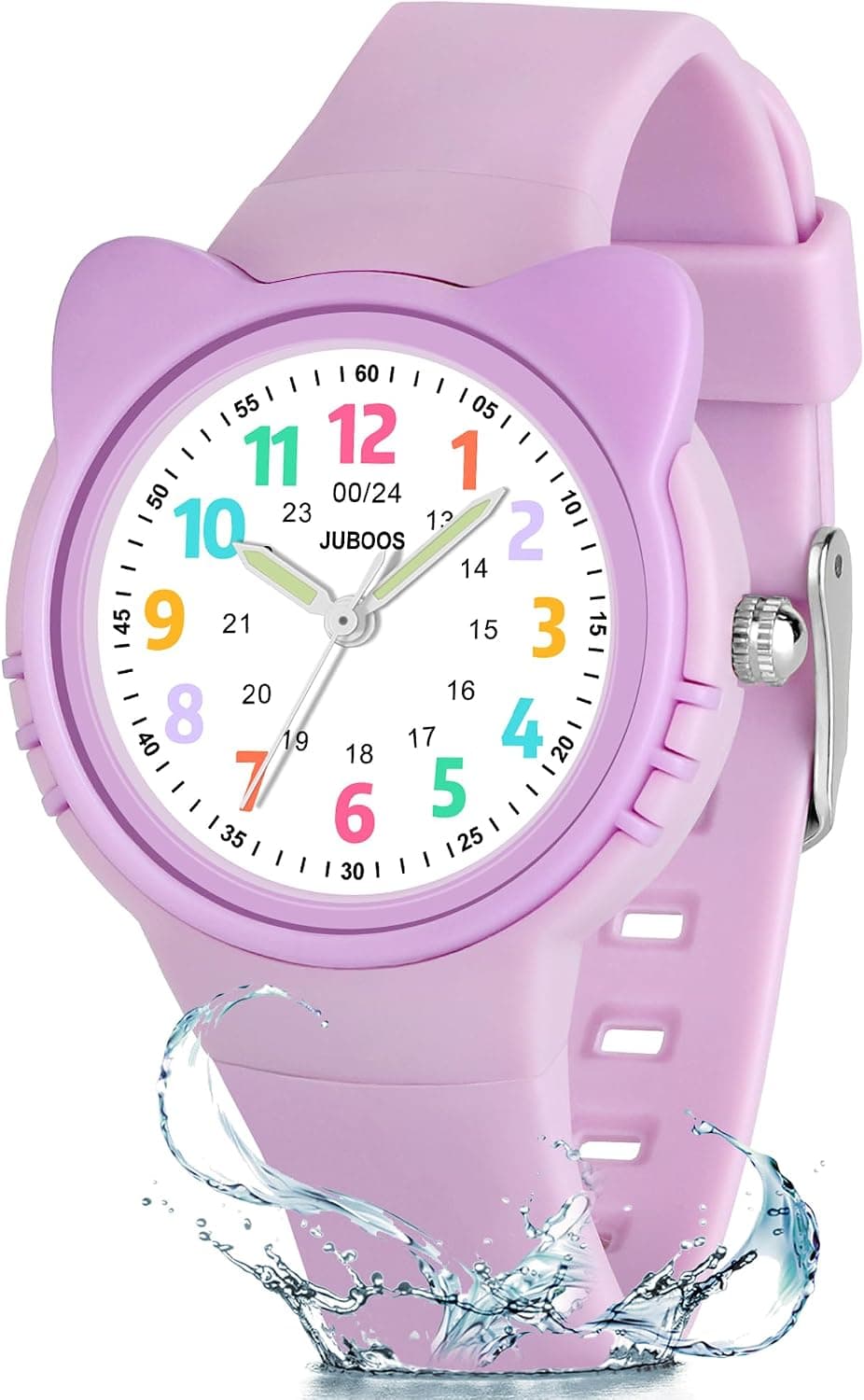 Juboos Reloj Analógico Niños Niñas Aprender La Hora 30ATM Reloj Fácil De Leer 4-12 Años Gran Regalo De Cumpleaños