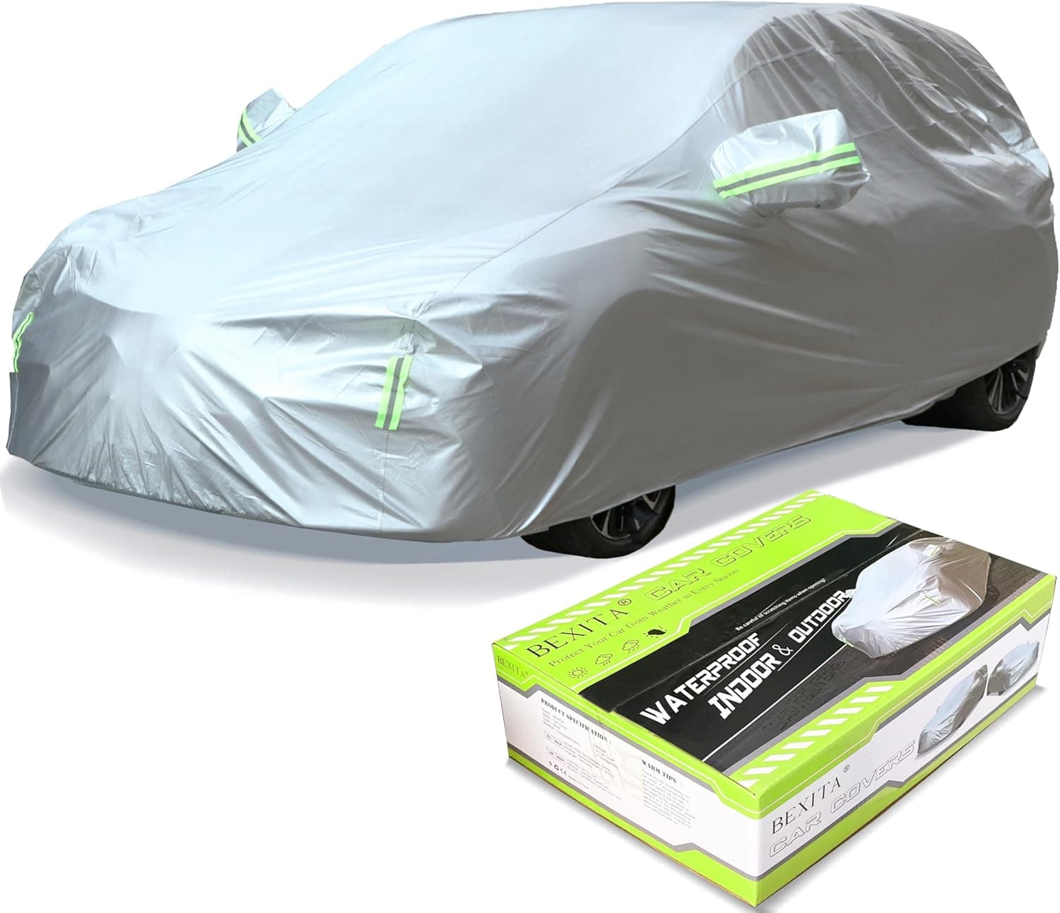 Funda para Coche Impermeable Exterior Interior Universal Funda de Coche A Prueba de Polvo A Prueba de Nieve Protección UV para Hatchback Longitud (hasta 400 cm)