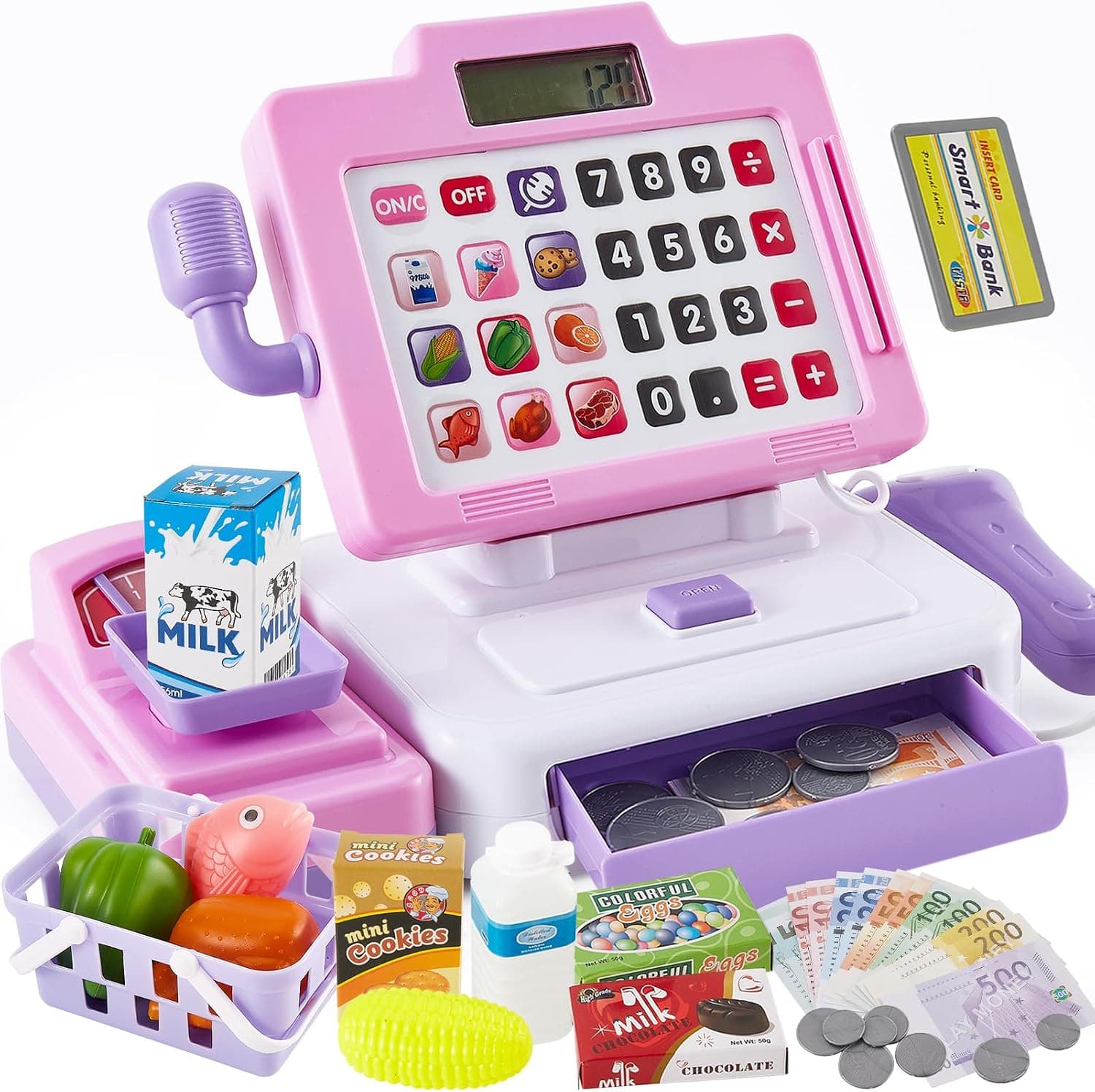 LINFUN KIDS Máquina Registradora Infantil Juguete,Juego Tienda Supermercado