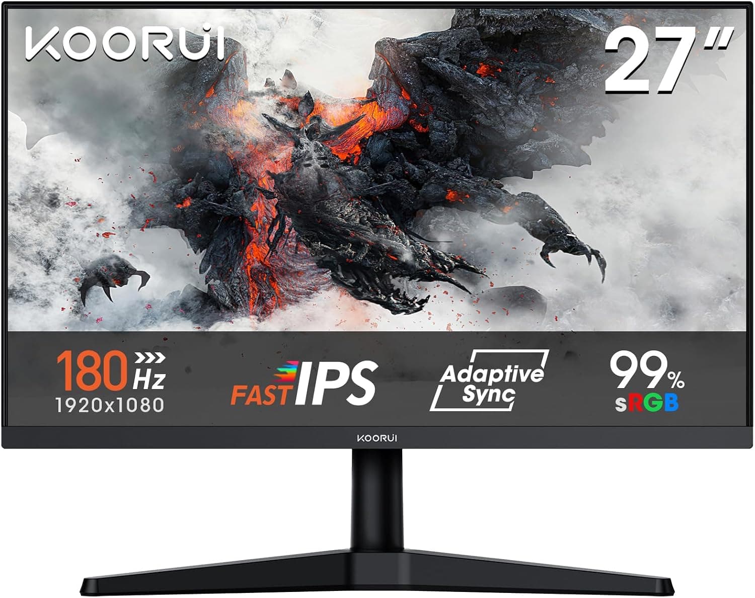 KOORUI Monitor Gaming 27 Pulgadas 180Hz IPS FHD Pantalla PC Plana G2711V
