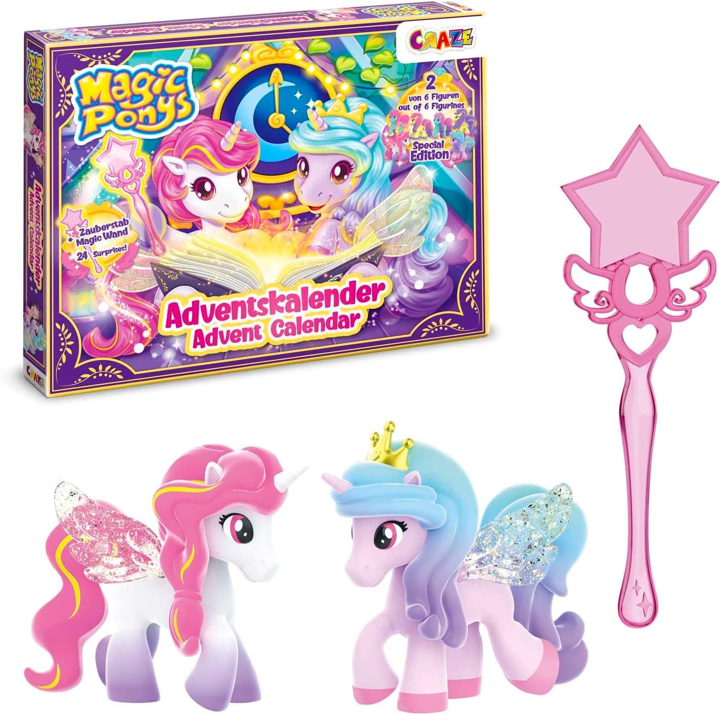 CRAZE Calendario de Adviento Niñas Magic Ponys - 24 Sorpresas