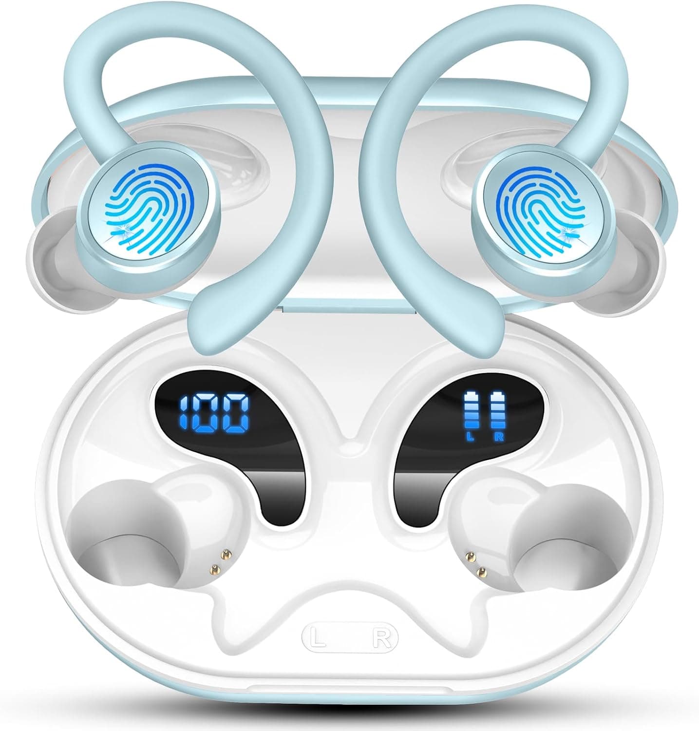 Matast Nueva Auriculares Inalambricos Deportivos, Auriculares Bluetooth 5.4 HiFi Estéreo con 4 HD Mic, 50H Cascos Inalambricos Bluetooth, IP7