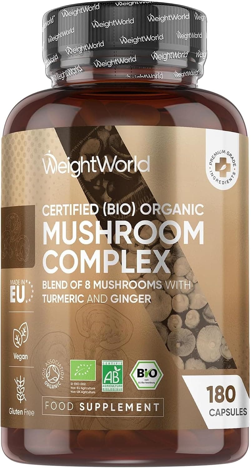 Hongos Complex Bio, 180 Cápsulas de 8 Setas y Hongos para 3 Meses