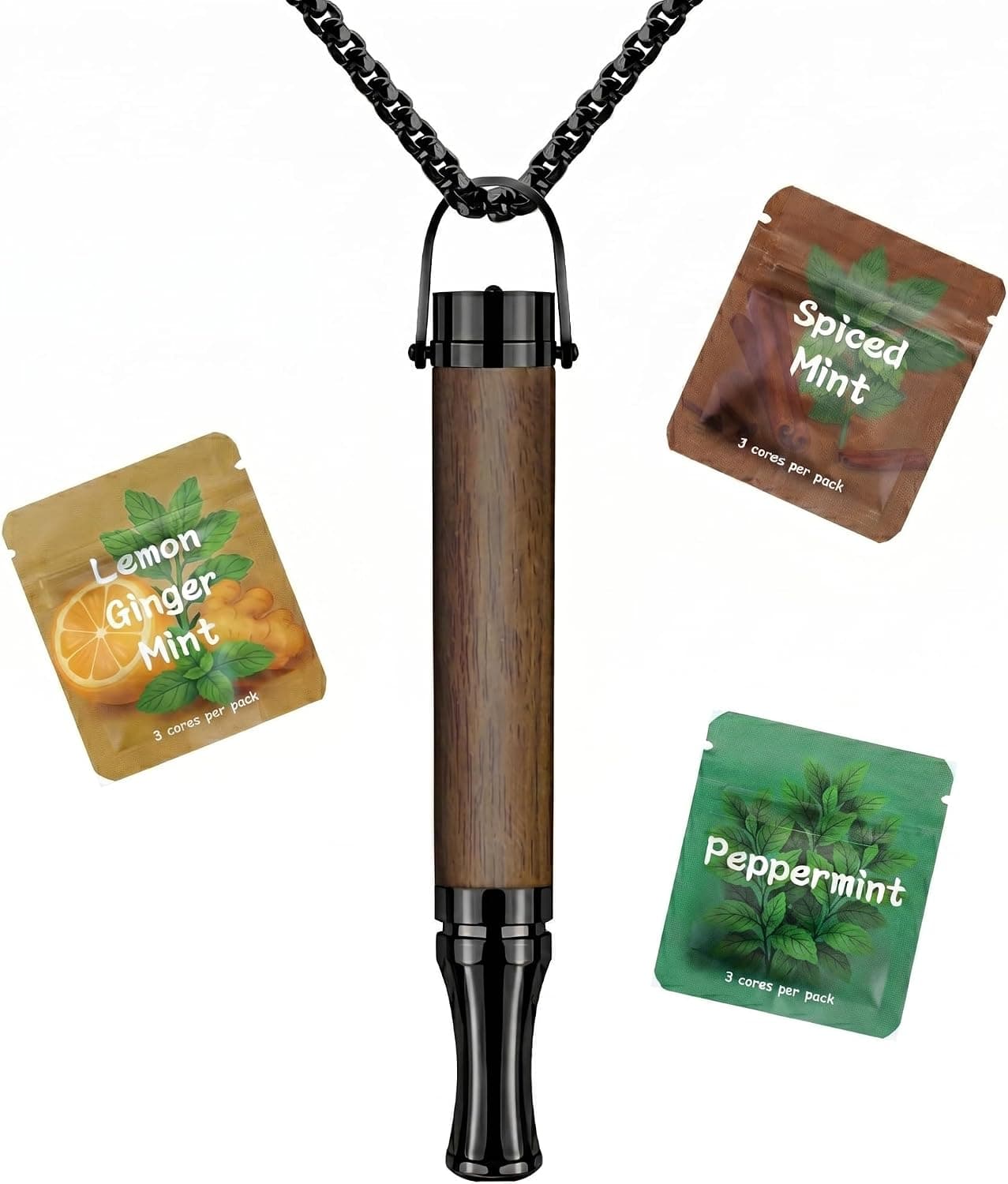 Collar de Respiración, Resistencia Ajustable, Transpirable Filtrado Reutilizable con Aromaterapia Almohadillas Núcleo de Algodón Sabor de Frutas, Perfecto para Relajación Diaria