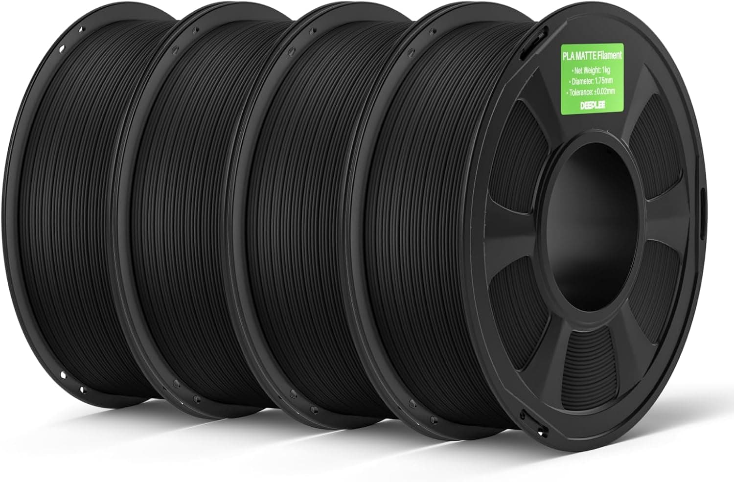 DEEPLEE PLA Mate 1.75 mm, Kit 4 x 1 kg, Negro