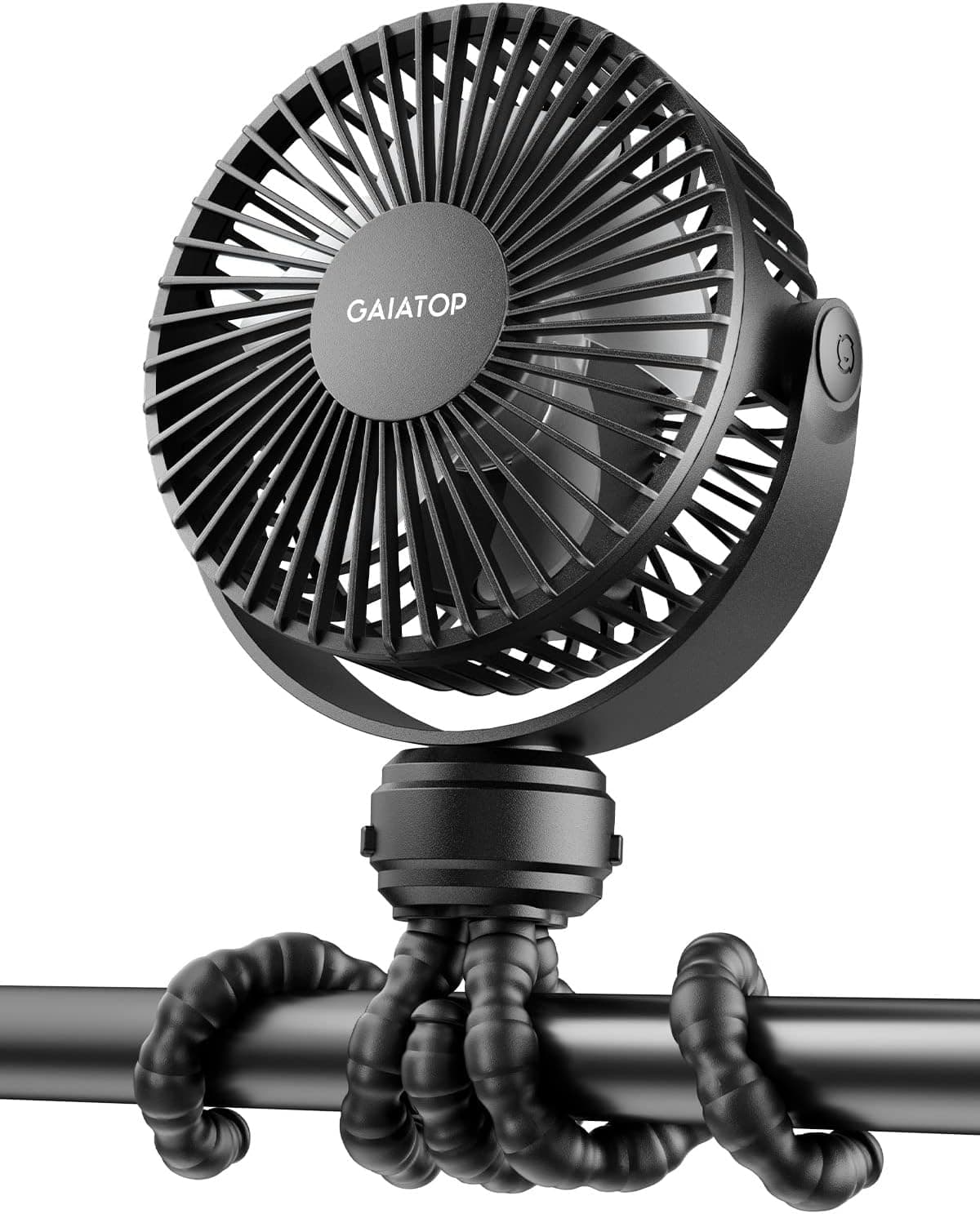 Gaiatop Ventilador portátil para cochecito, recargable, de clip, 3 velocidades, rotación 360°, trípode flexible, refrigeración de escritorio