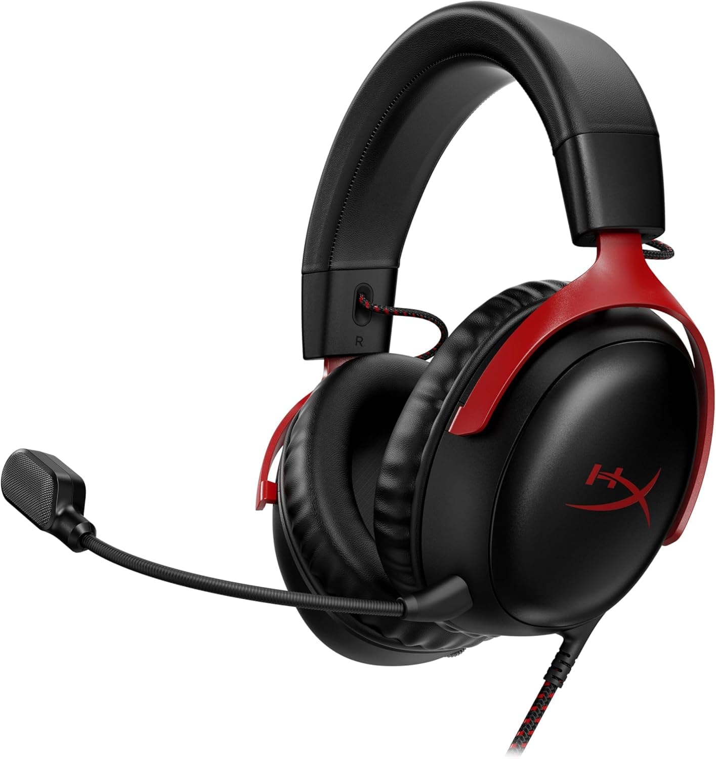 HyperX Cloud III: auriculares para juegos con cable, PC, PS5, Xbox Series X|S, controladores de 53 mm en ángulo, DTS, espuma con memoria, marco resistente, micrófono nítido de 10 mm, USB-C, USB-A