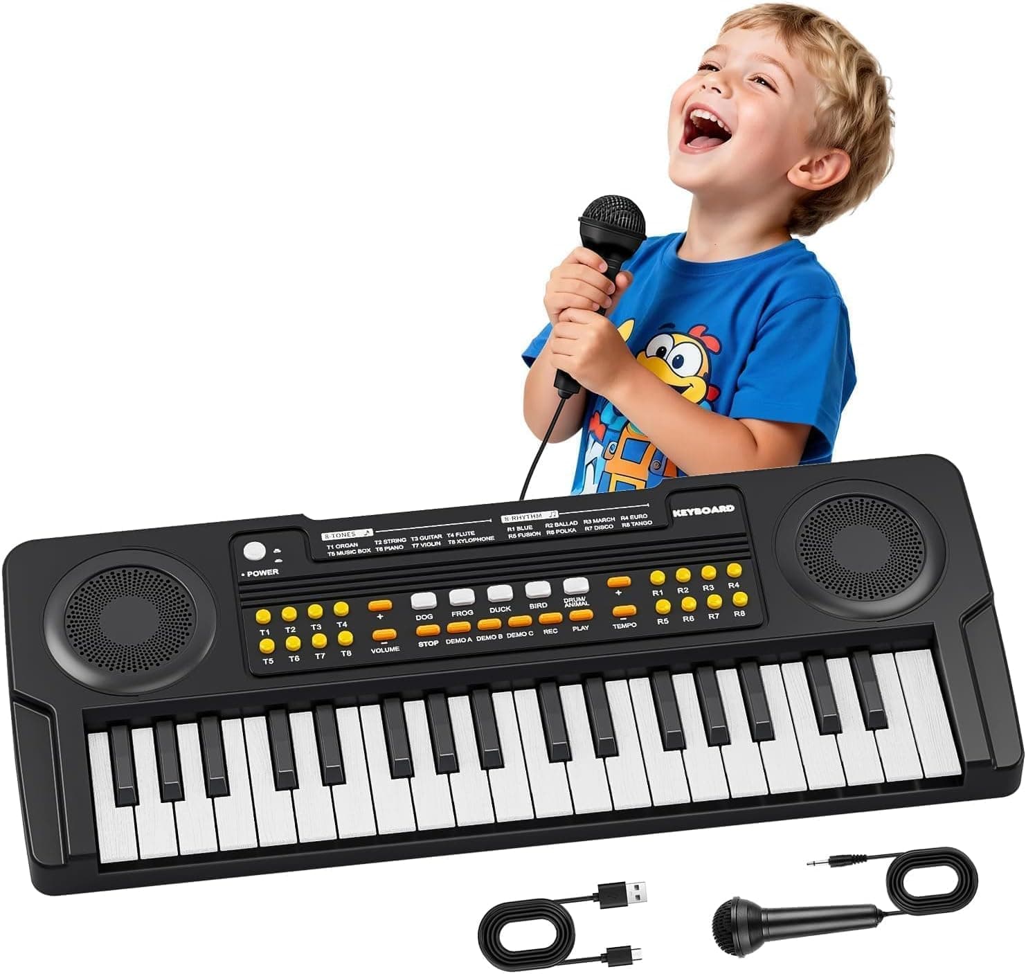 Teclado Piano Infantil Musical Portátil 37 Teclas con Micrófono