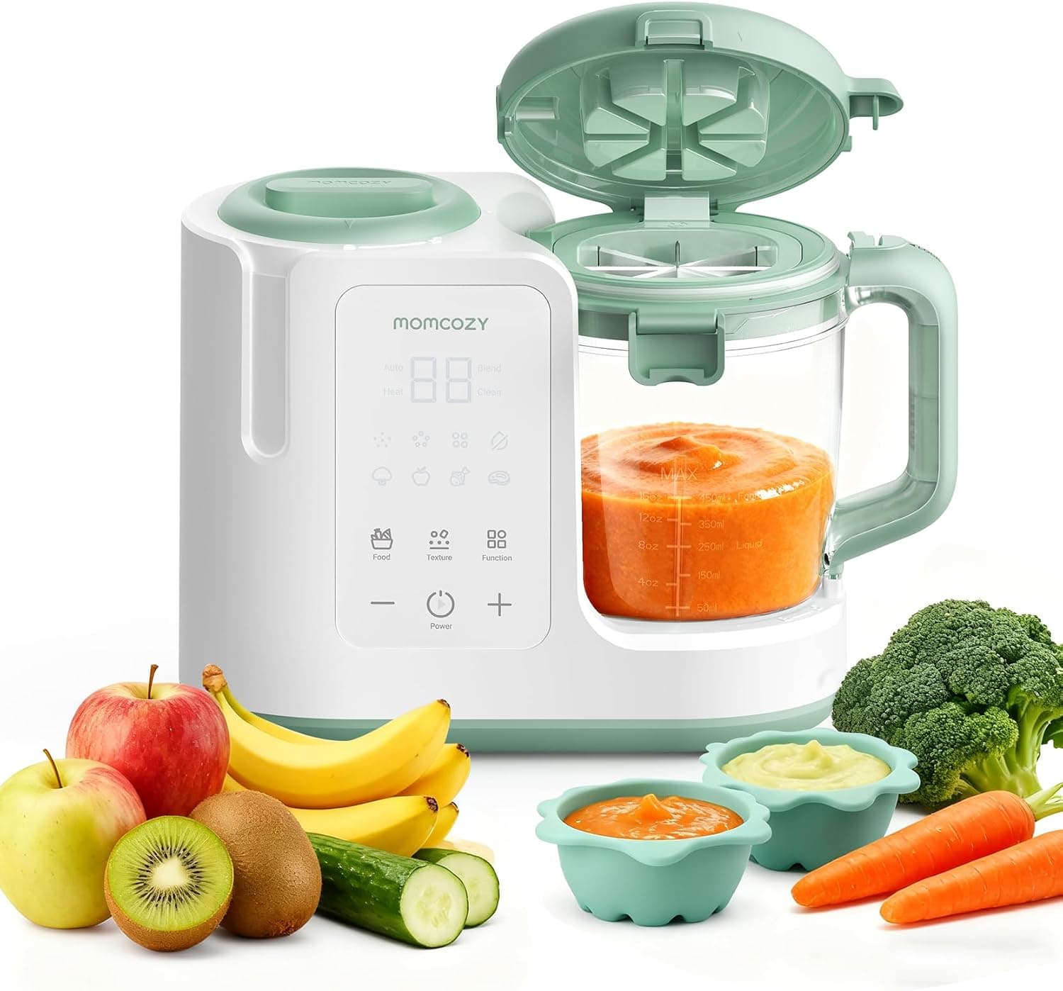 Momcozy Robot Cocina Bebé 4 en 1, Automático con 3 Texturas, 450 ml