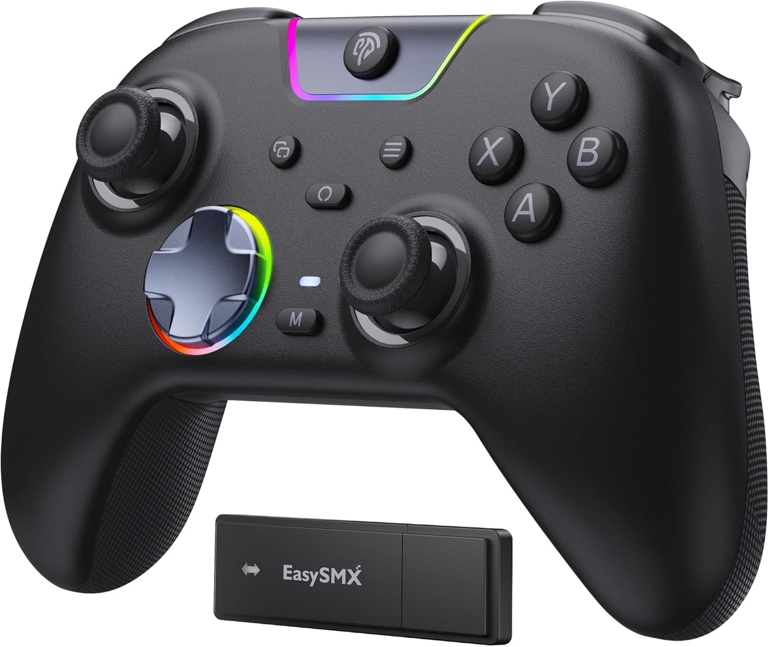 EasySMX X05 Pro Mando Inalámbrico para PC – Gatillos de 2 Etapas Mejorados, Botones Silenciosos, Joysticks Hall, Sondeo 1000Hz, D-Pad 8 Direcciones, 1000mAh,Multiplataforma PC/Switch/Android/iOS,Negro