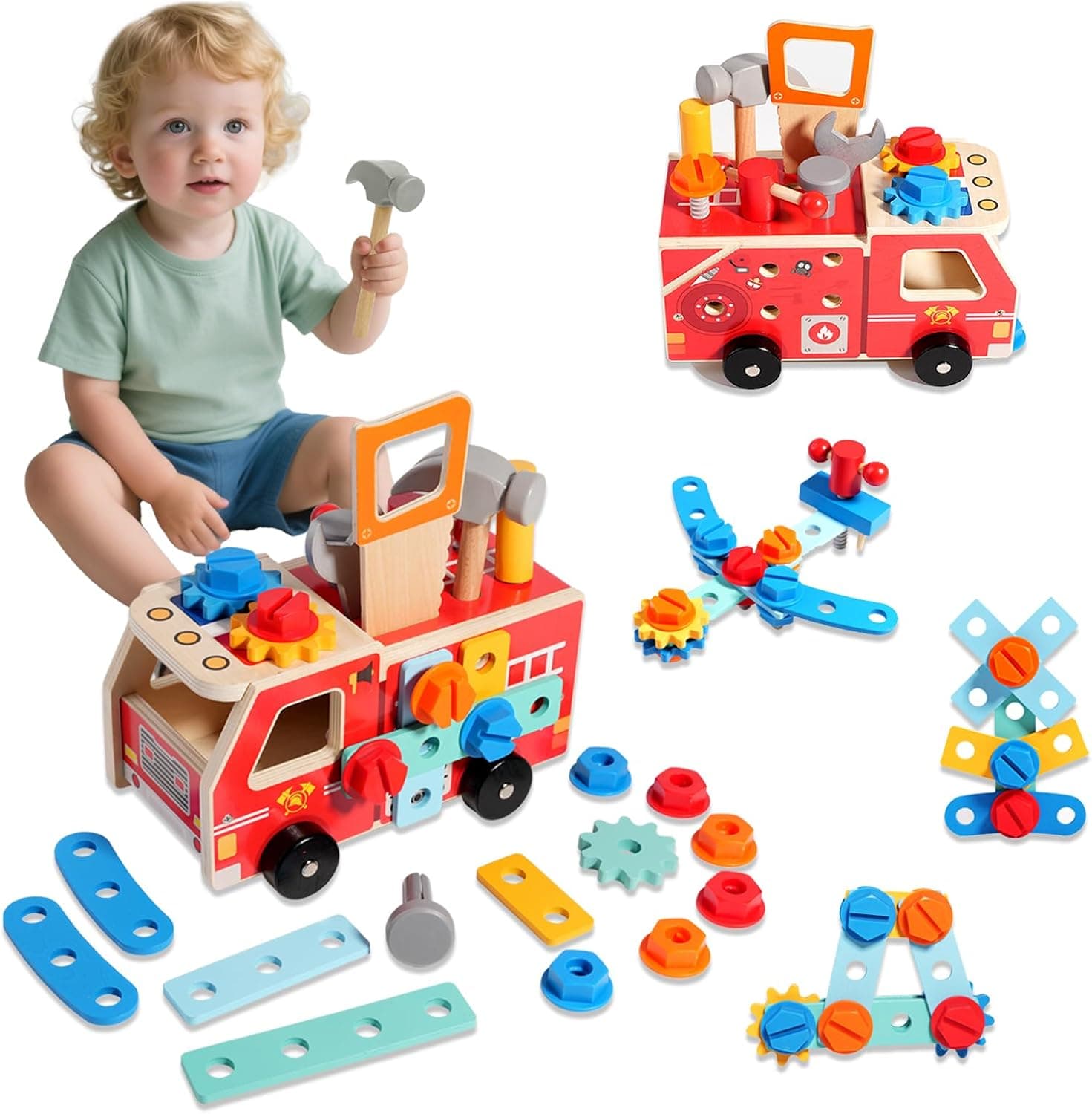 Maletín Herramientas Madera Montessori 32 Piezas Niños