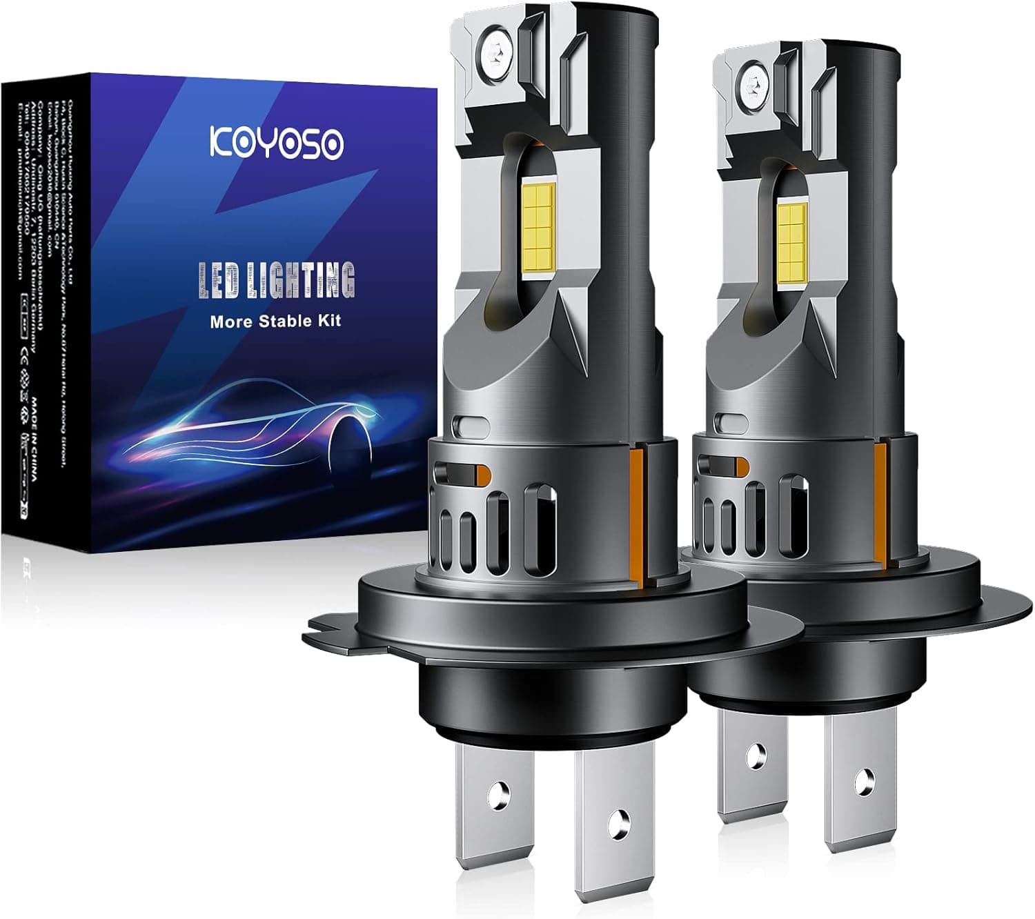 KOYOSO Bombillas H7 LED 140W 70000LM, Lámpara Reemplazo para Halógenos