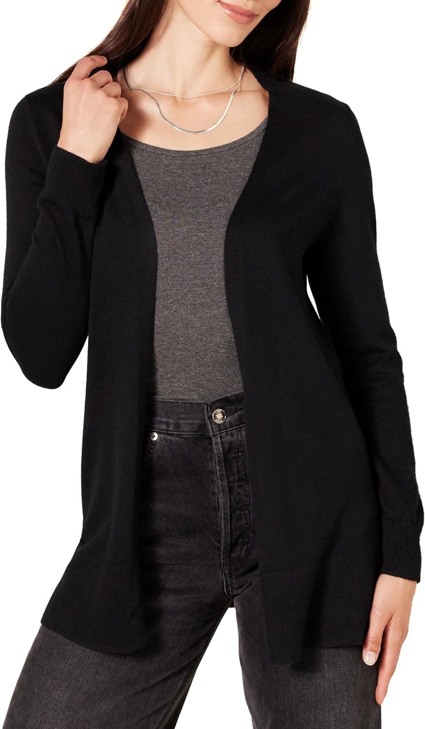 Amazon Essentials Rebeca Cardigan Fina Larga Primavera-Verano Mujer (Disponible en Tallas Grandes)