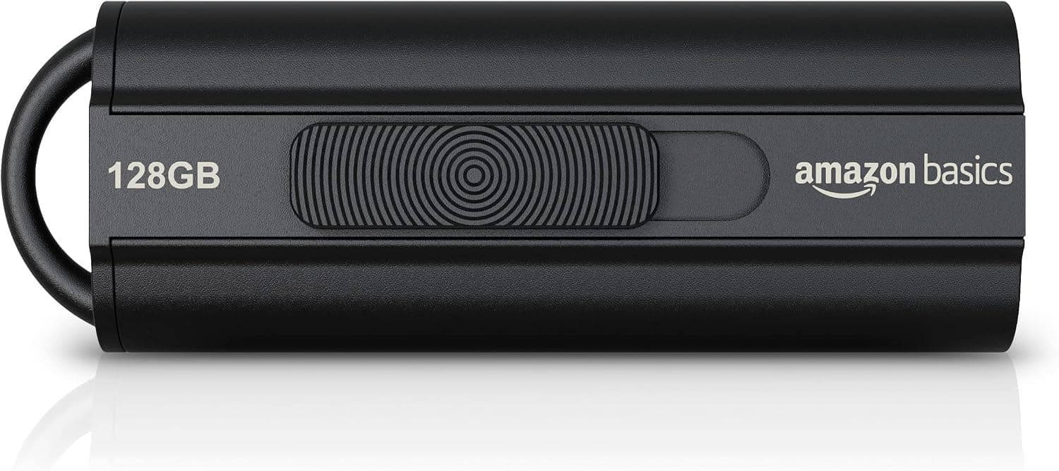 Amazon Basics Memoria flash USB 3.1 de 128 GB, velocidad de lectura de hasta 130 MB/s, Negro