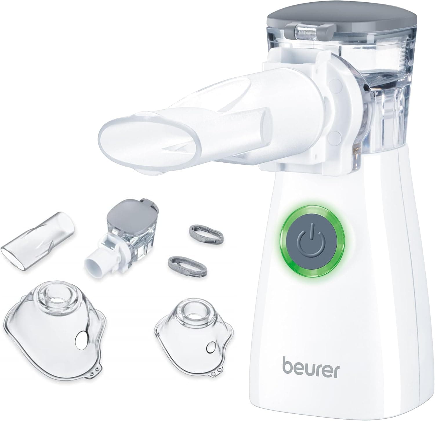 Beurer IH 57 Nebulizador con diafragma oscilante y tecnología de aerosol, inhalador portátil con batería recargable, para resfriados, asma y otras enfermedades respiratorias