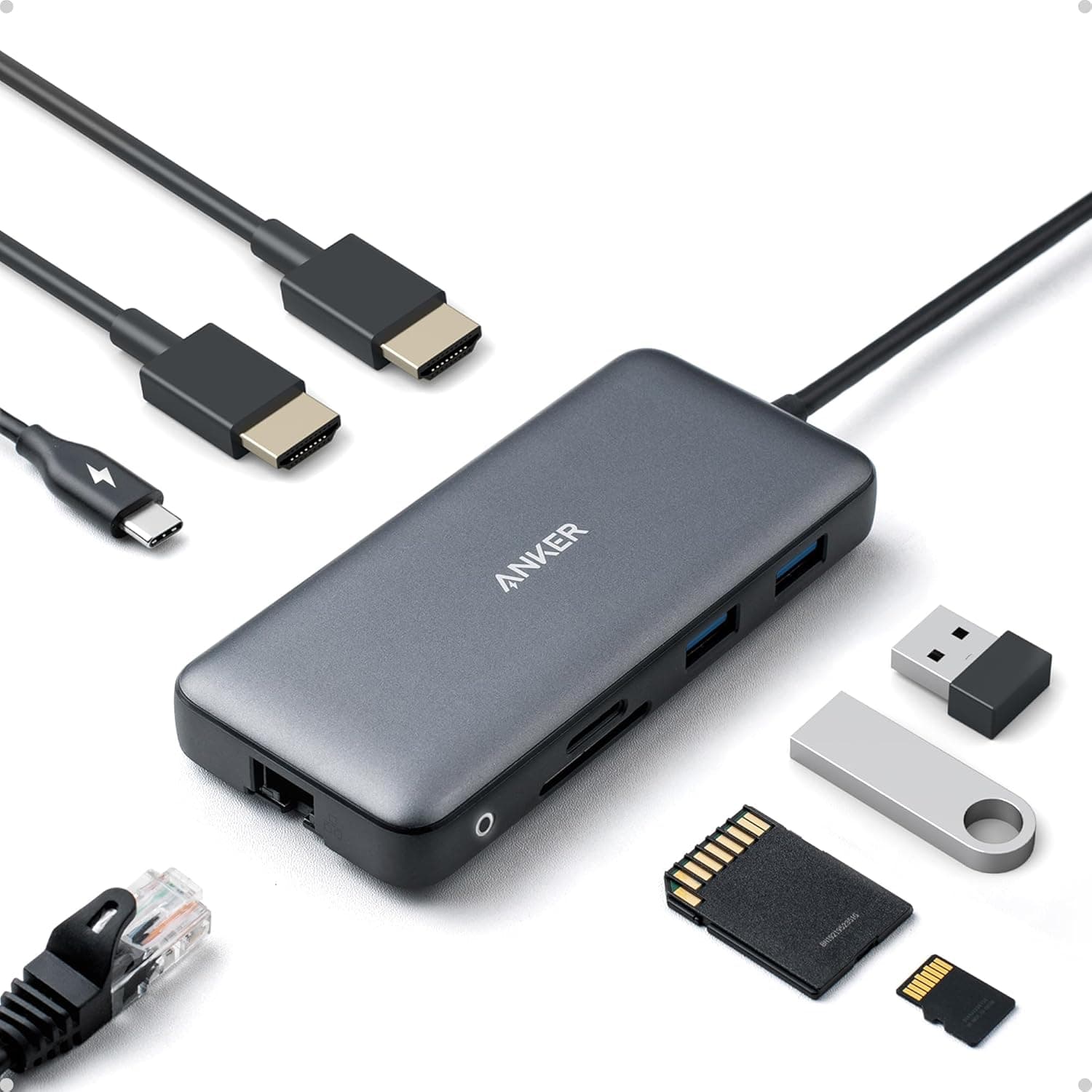 Anker PowerExpand Adaptador USB C 8 en 1 con 2 HDMI 4K