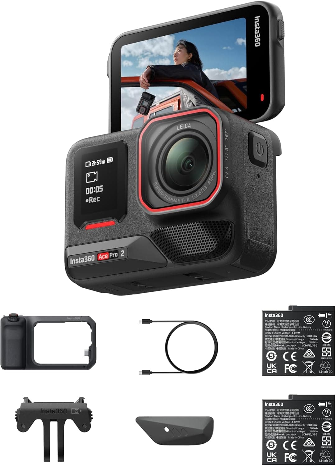 Insta360 Ace Pro 2 Paquete Xplorer Pro - Cámara de acción 8K, Lentes Leica
