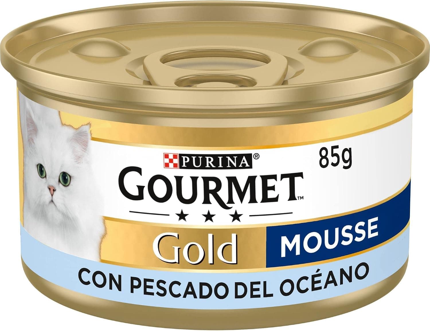 GOURMET Gold Mousse, Comida Húmeda para Gato Adulto, Mousse de Pescado del Océano, Pack de 24 Latas de 85 g