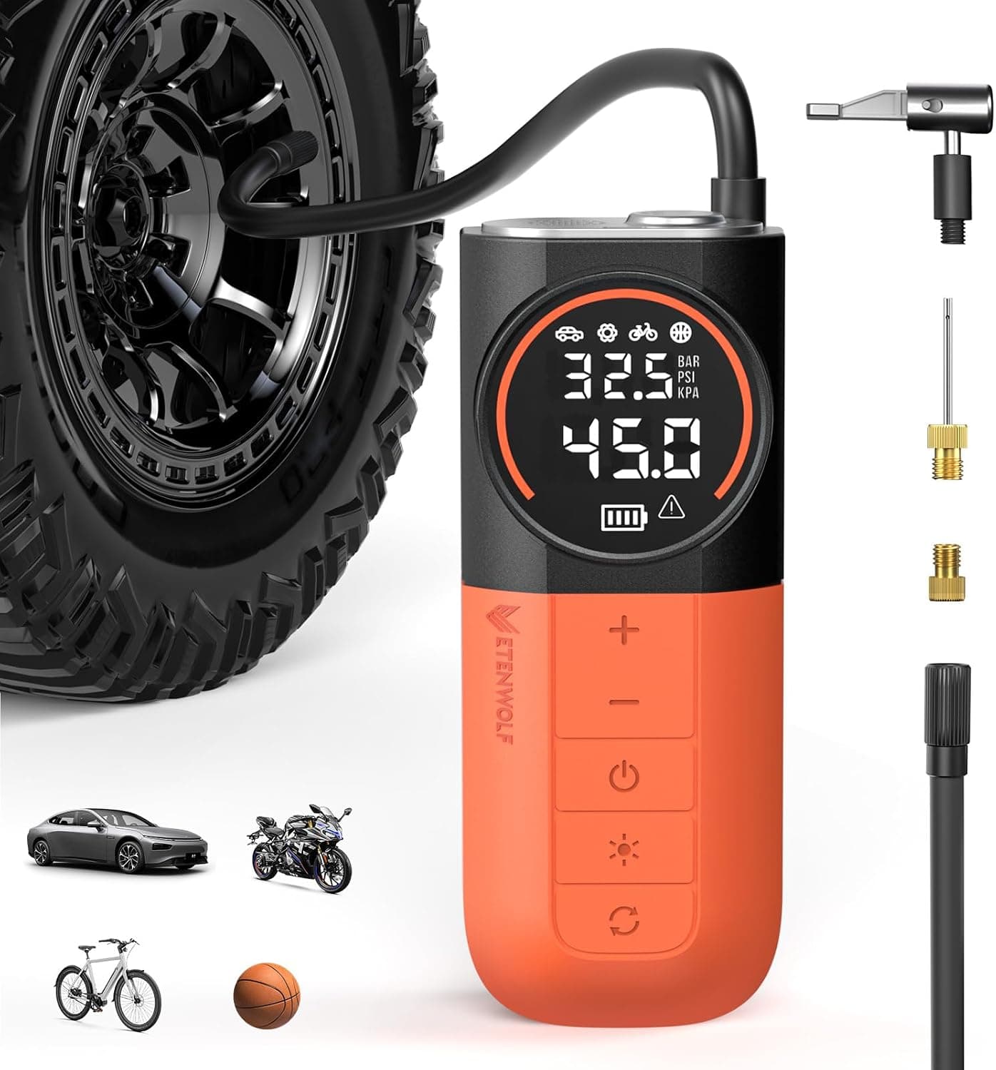 ETENWOLF S1 Bomba de Aire Eléctrica - Compresor de Aire de 11 Bar