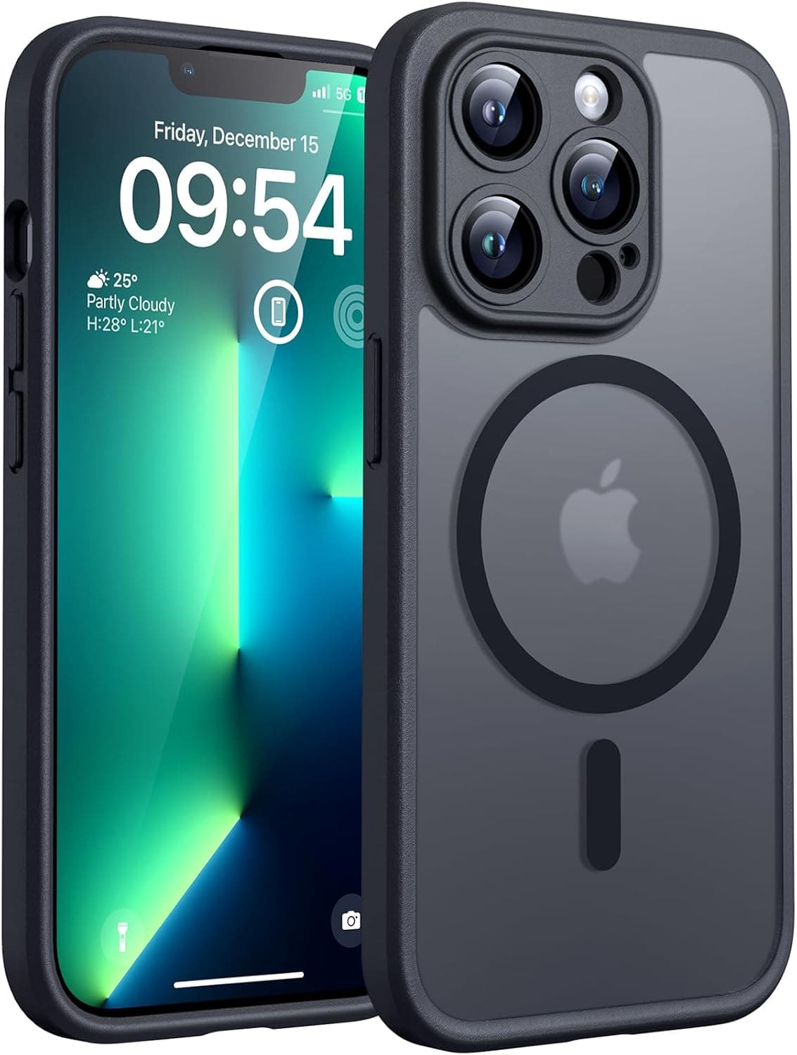 TOCOL Funda para iPhone 13 Pro MAX, Compatible con MagSafe, Titanio Negro