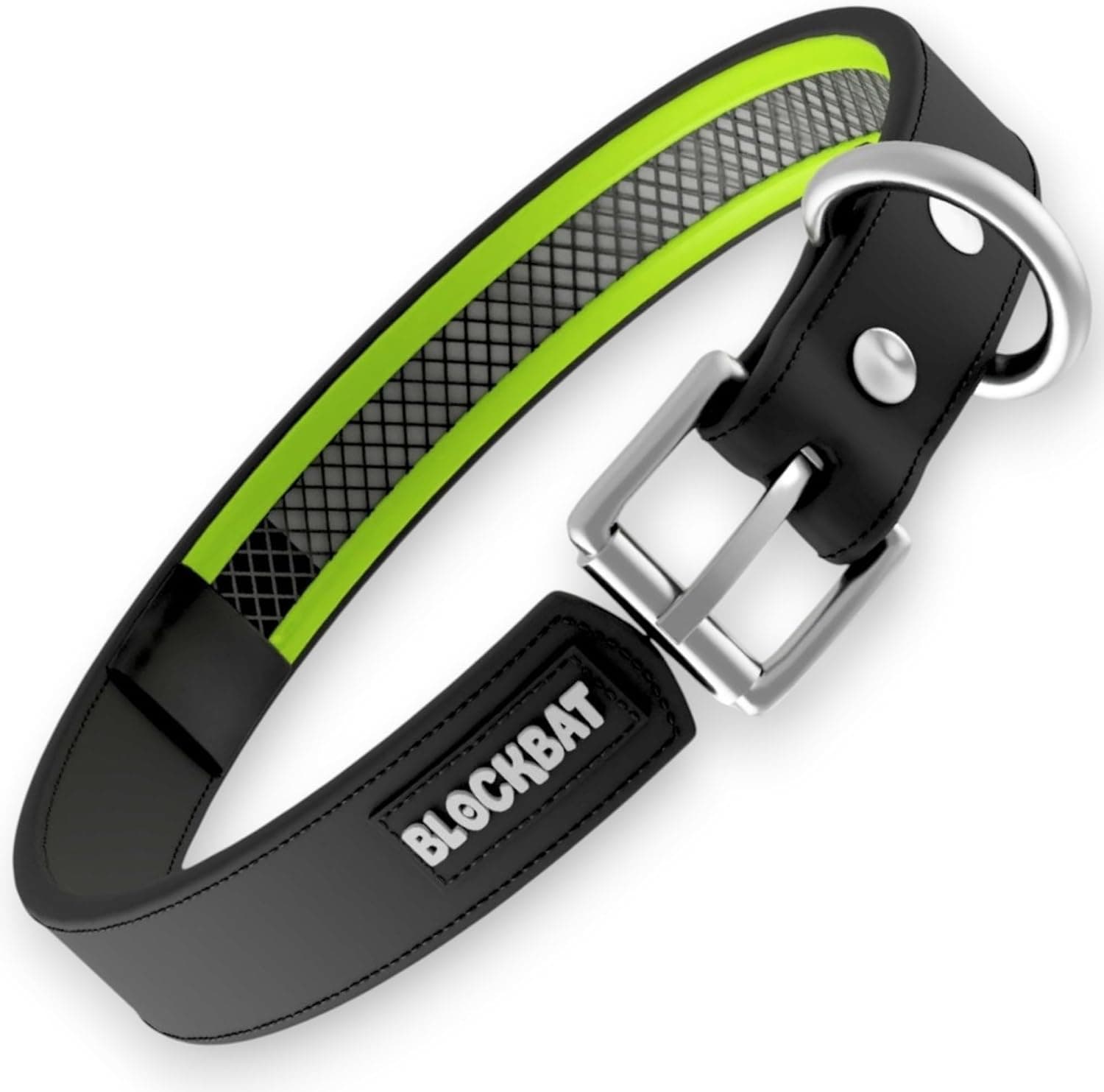 Collar Perro, con Alojamiento y Protección del Collar Antiparasitario de hasta 15mm de Ancho | con Malla Interna y Cierre | Collar Perro Grande Mediano Pequeño Coleira Cao (Negro L)