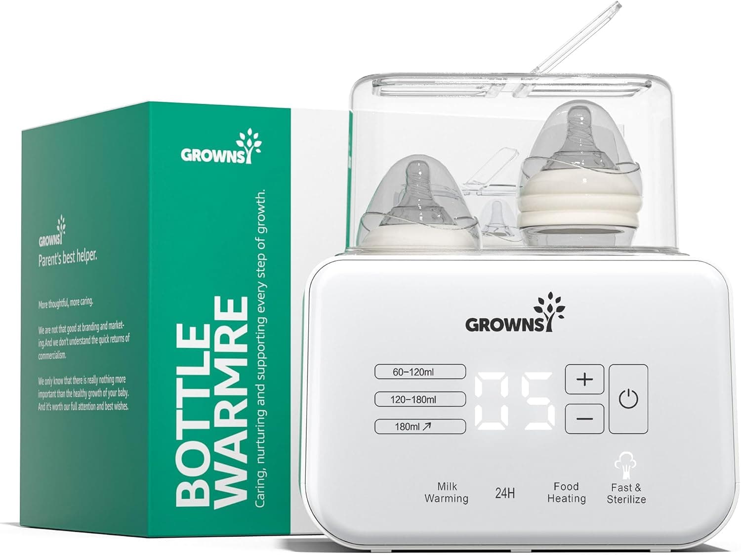Grownsy Calienta Biberones Doble Bebé 9 en 1 con Esterilizador